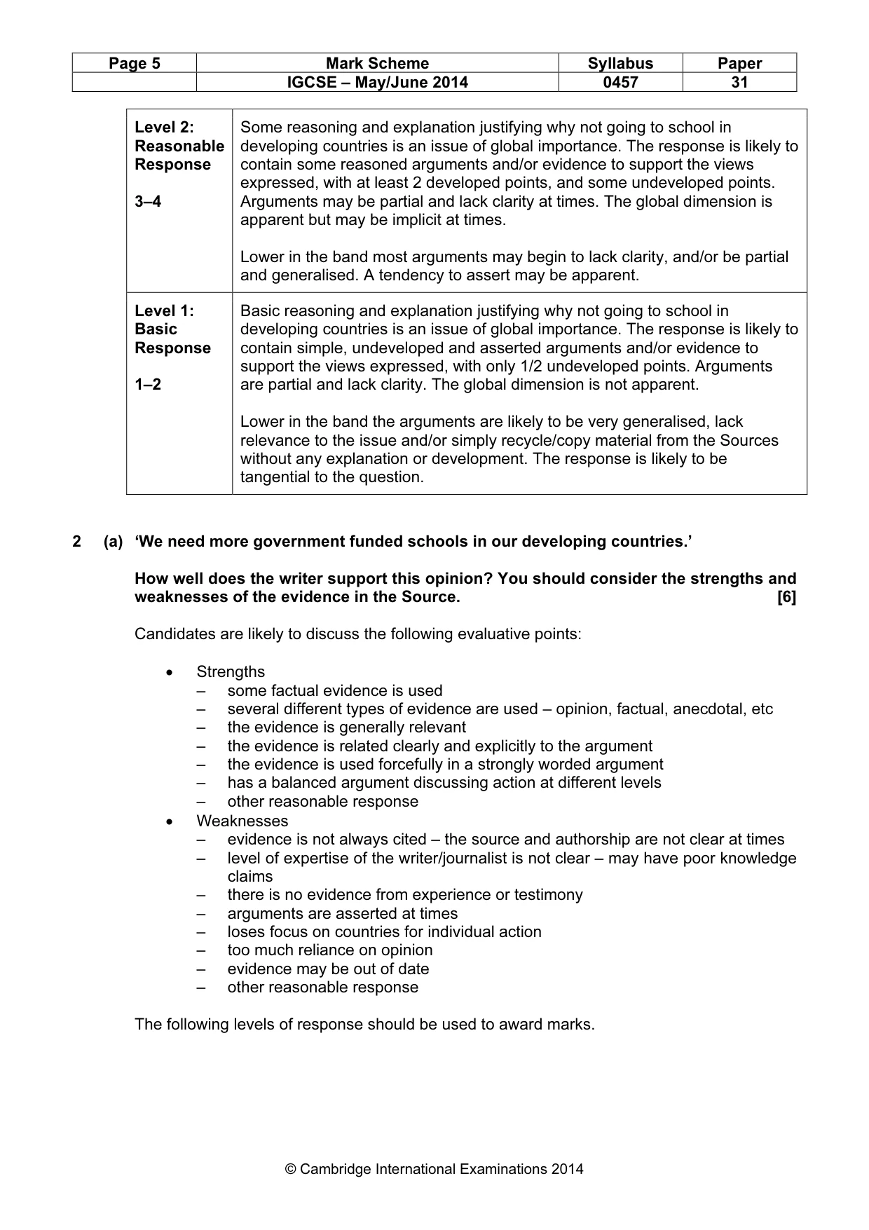 Mark scheme, page 5 of 12