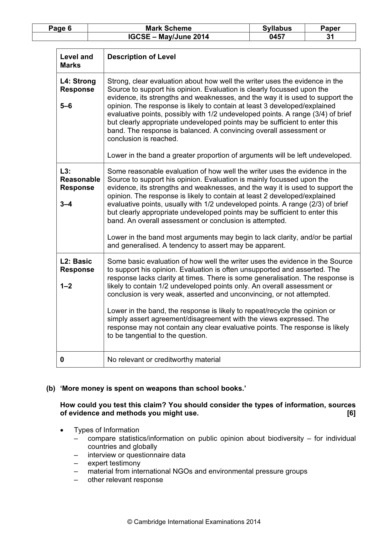 Mark scheme, page 6 of 12