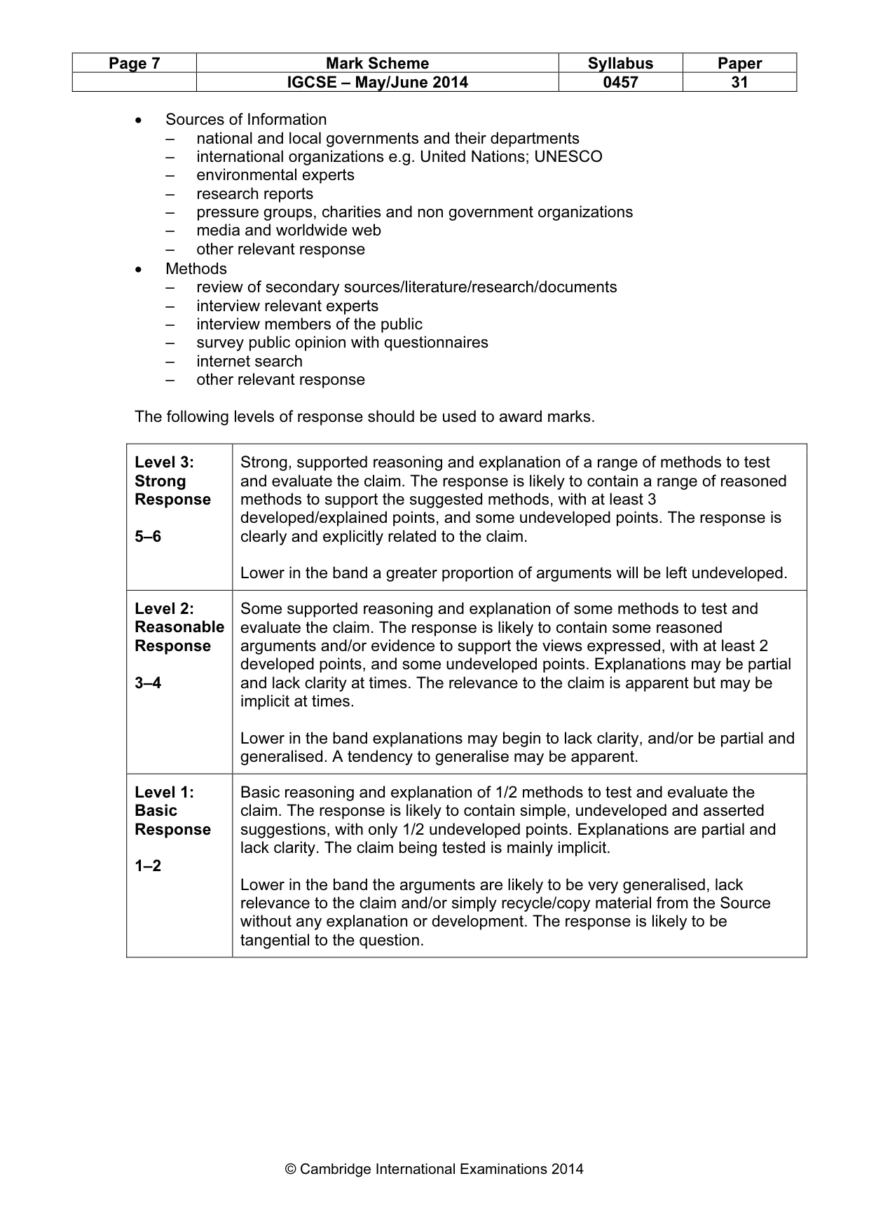 Mark scheme, page 7 of 12