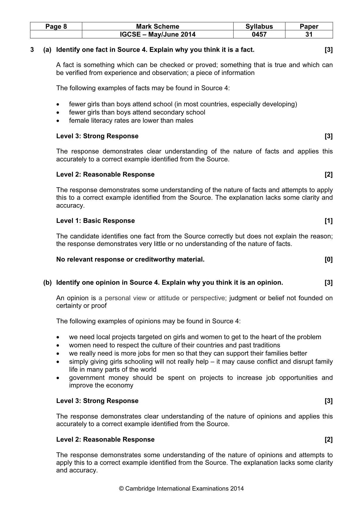 Mark scheme, page 8 of 12