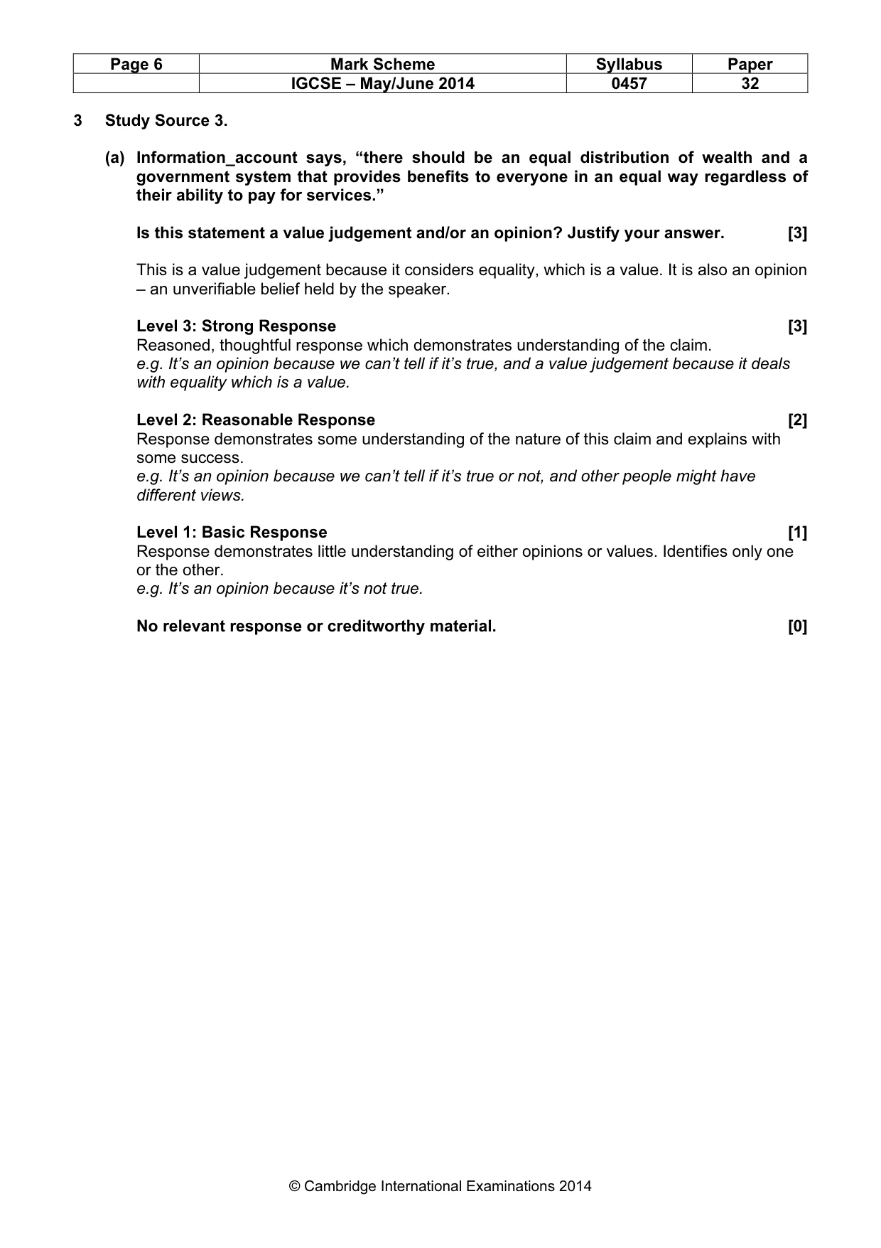 Mark scheme, page 6 of 11
