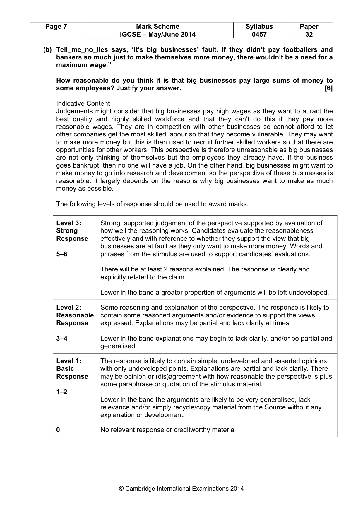 Mark scheme, page 7 of 11