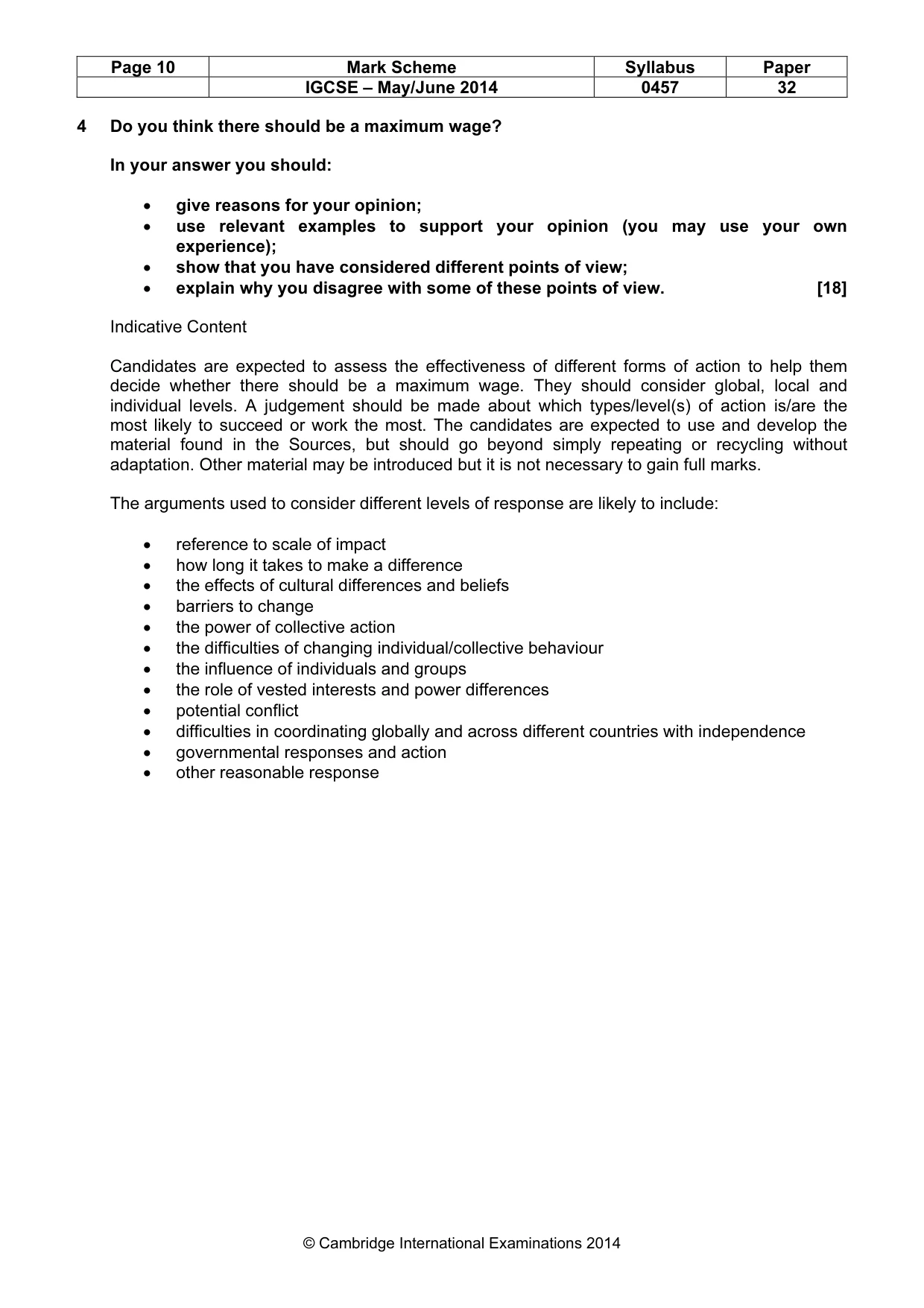 Mark scheme, page 10 of 11