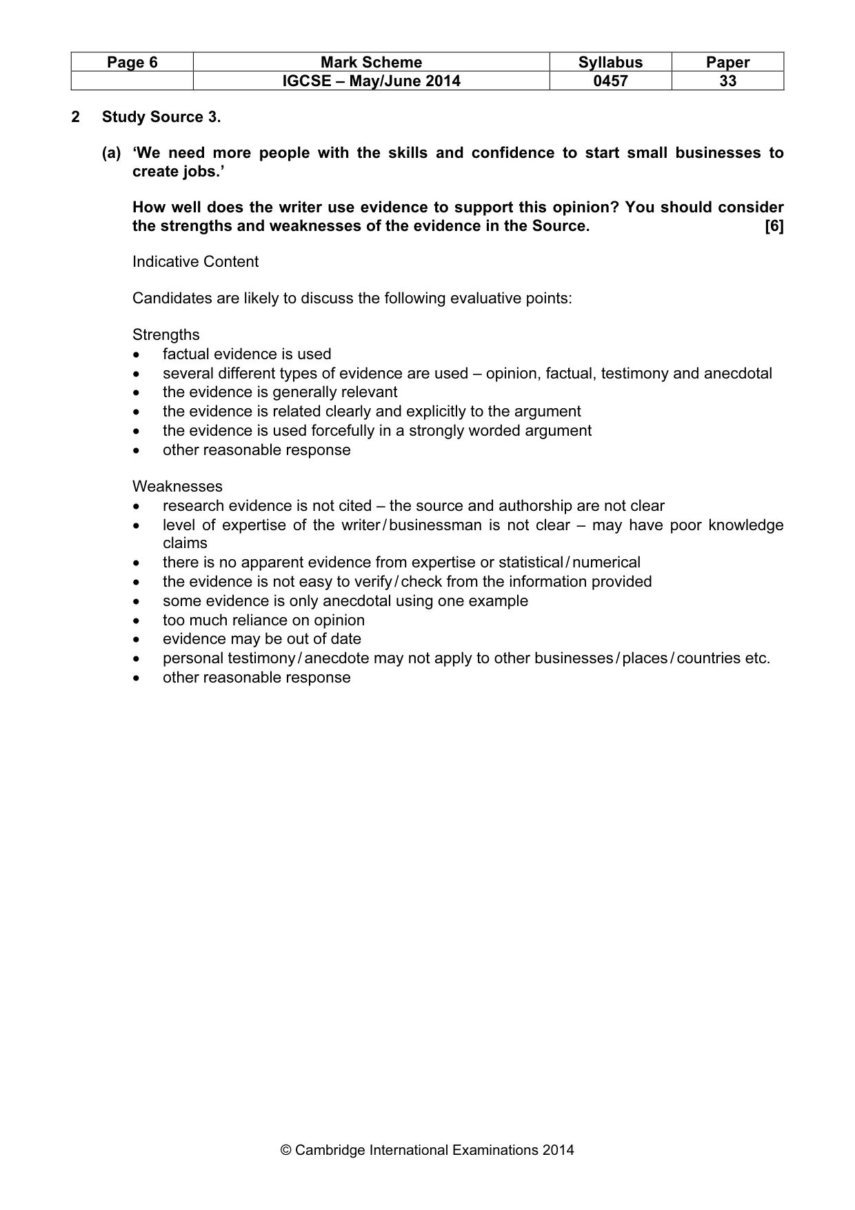 Mark scheme, page 6 of 15
