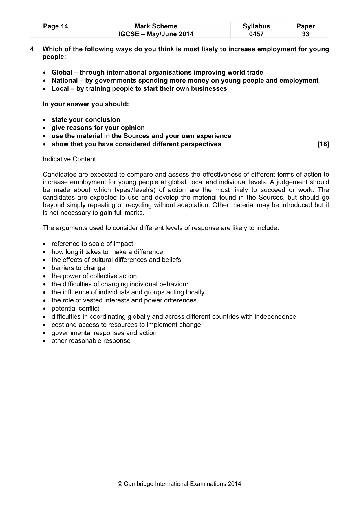 Mark scheme, page 14 of 15