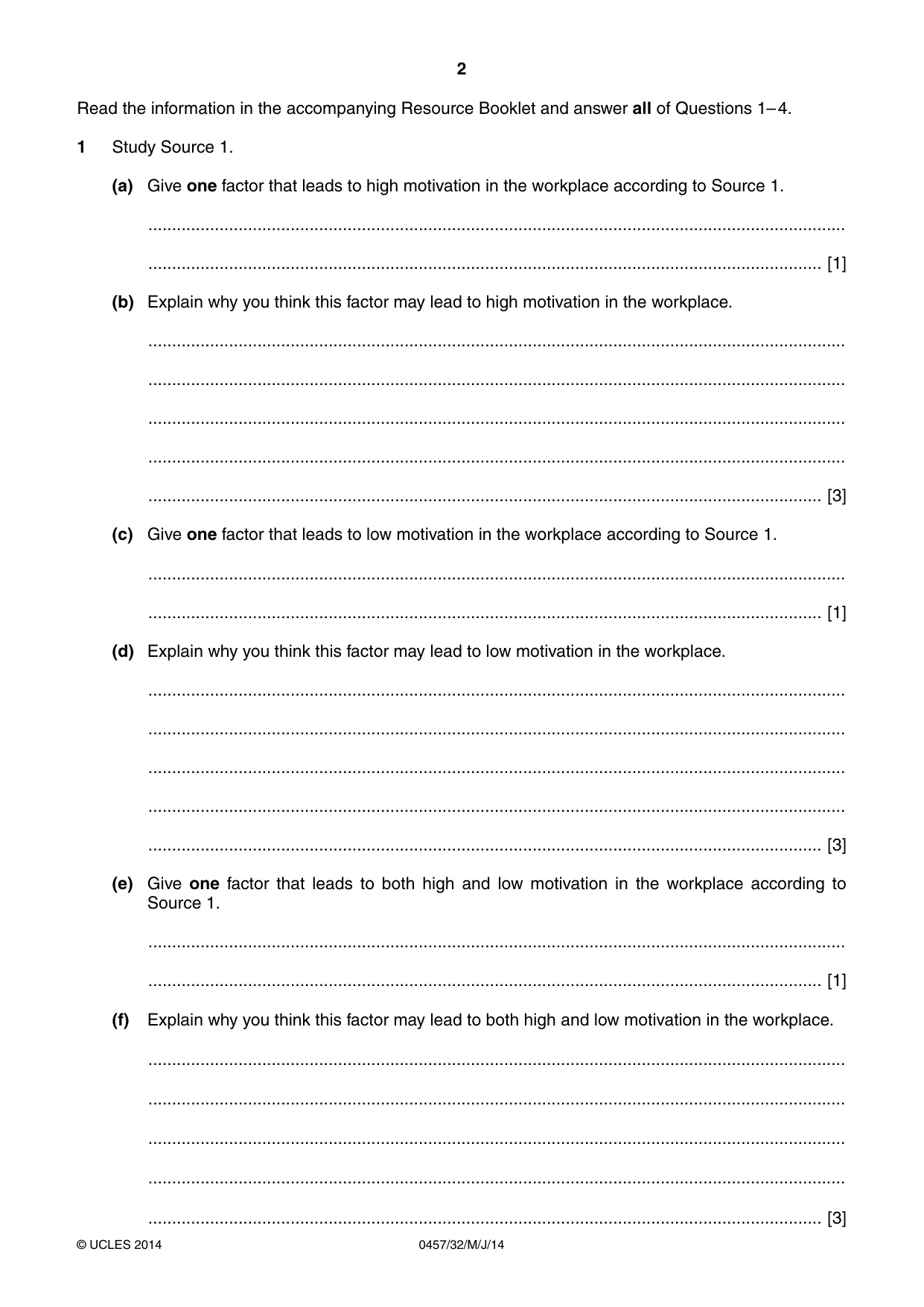 Cambridge IGCSE Global Perspectives 0457 2014 May/June Paper 3 · Variant 2 question paper, page 2 of 8
