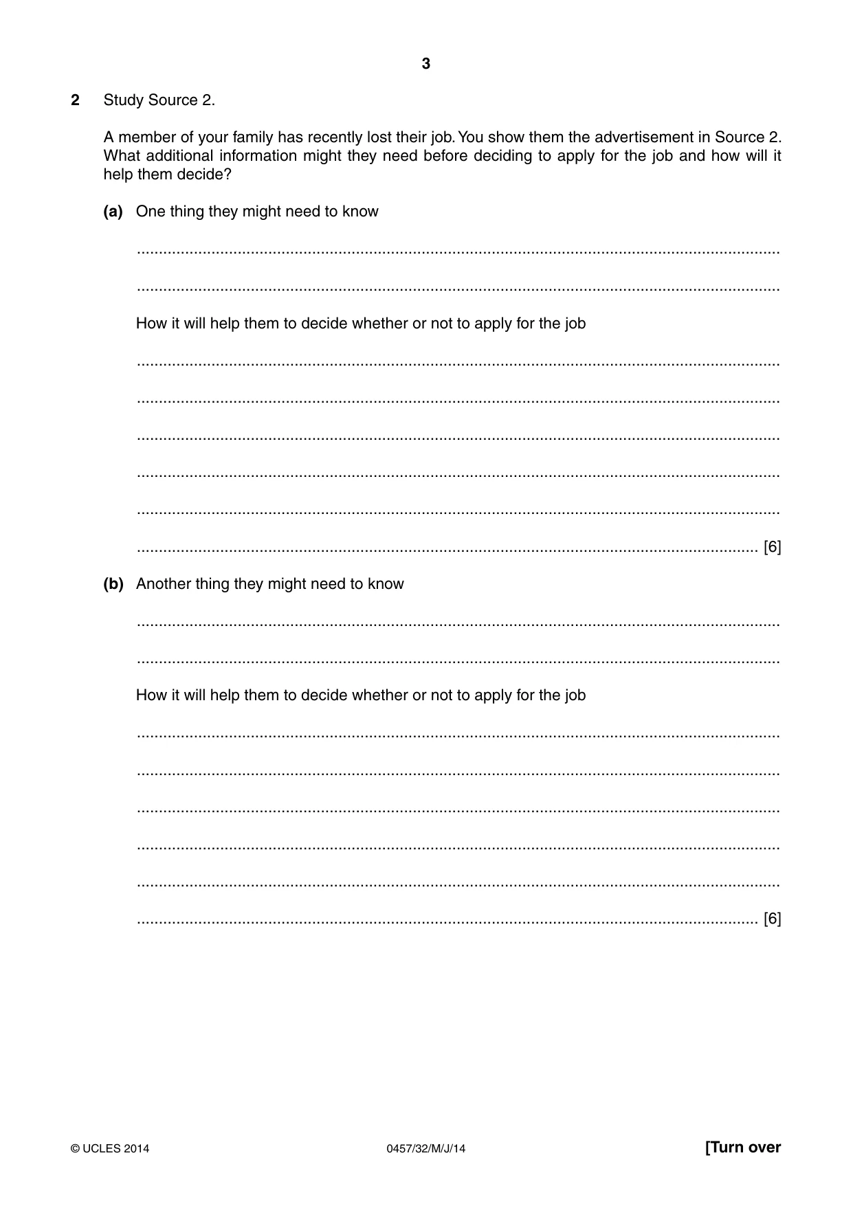 Cambridge IGCSE Global Perspectives 0457 2014 May/June Paper 3 · Variant 2 question paper, page 3 of 8