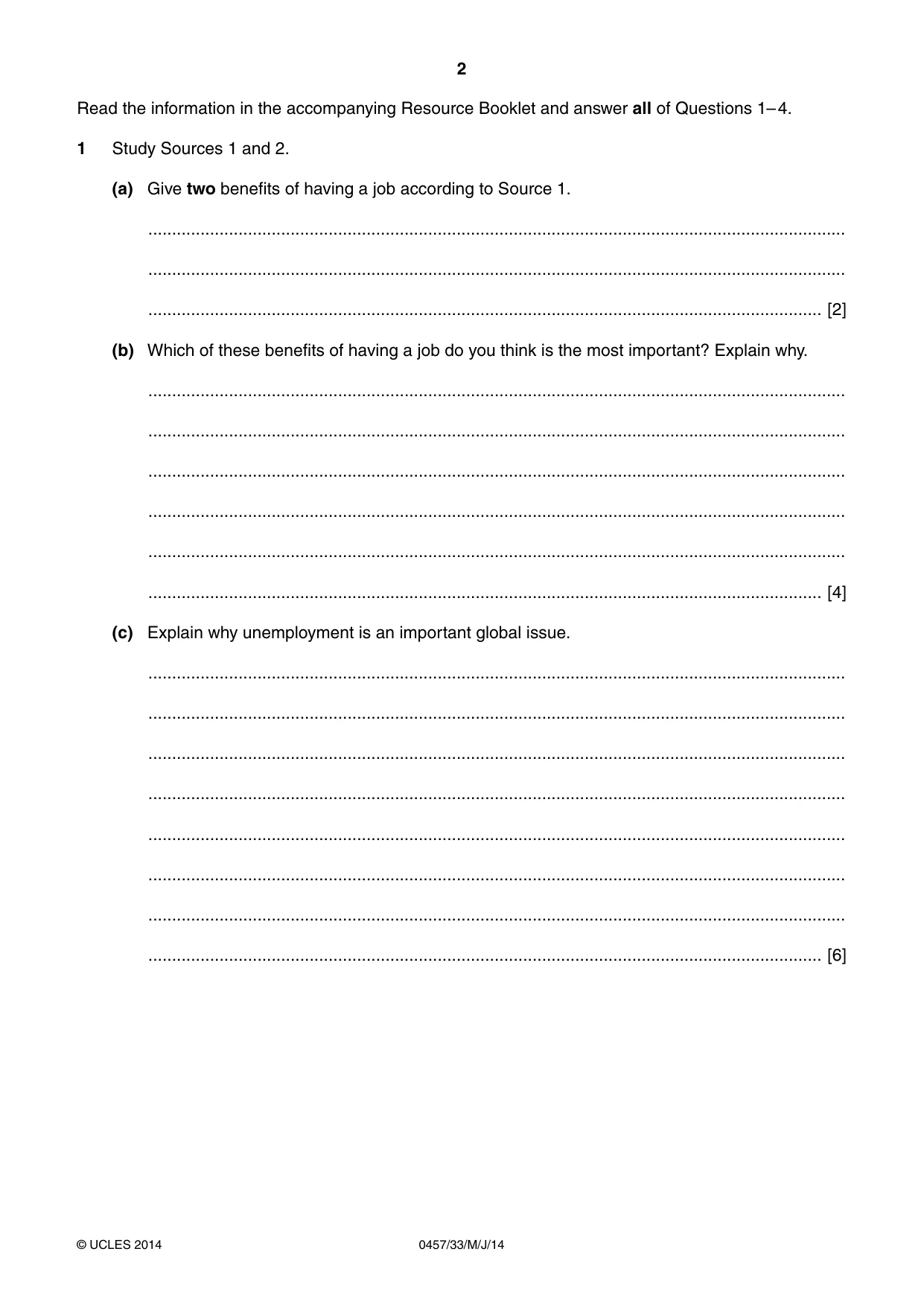 Cambridge IGCSE Global Perspectives 0457 2014 May/June Paper 3 · Variant 3 question paper, page 2 of 8