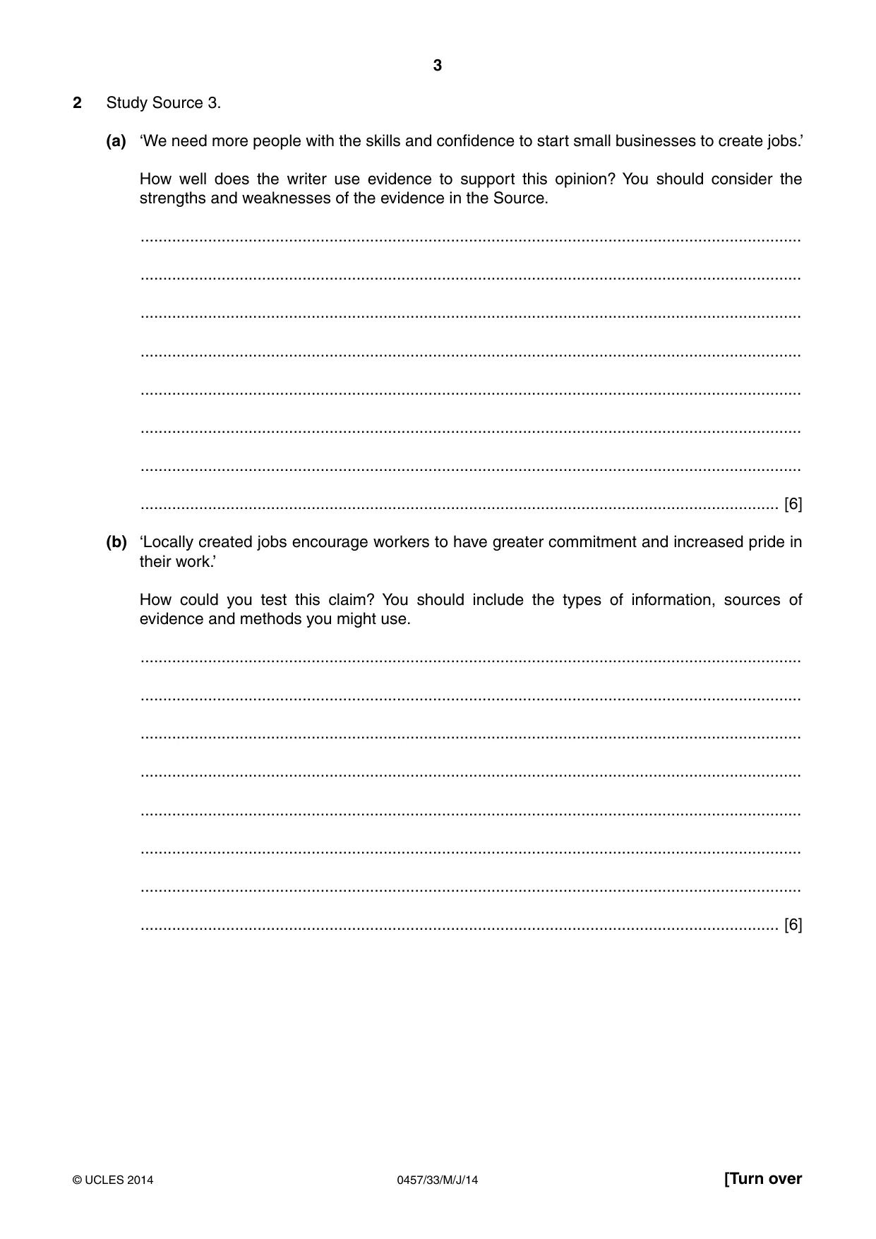 Cambridge IGCSE Global Perspectives 0457 2014 May/June Paper 3 · Variant 3 question paper, page 3 of 8