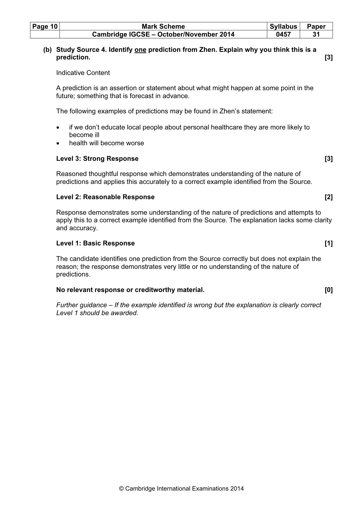 Mark scheme, page 10 of 14