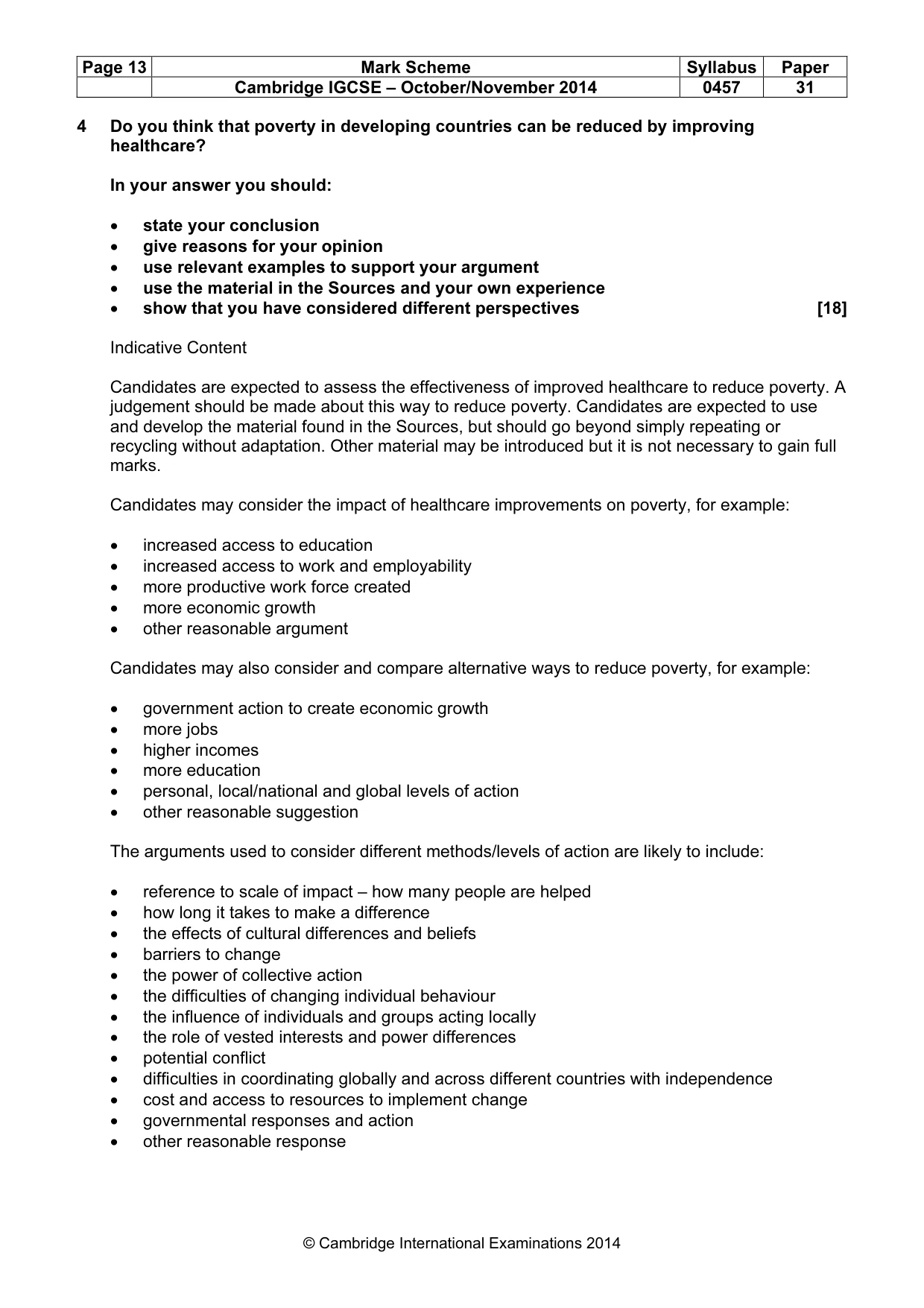 Mark scheme, page 13 of 14
