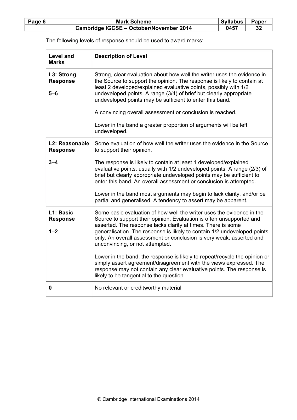Mark scheme, page 6 of 14