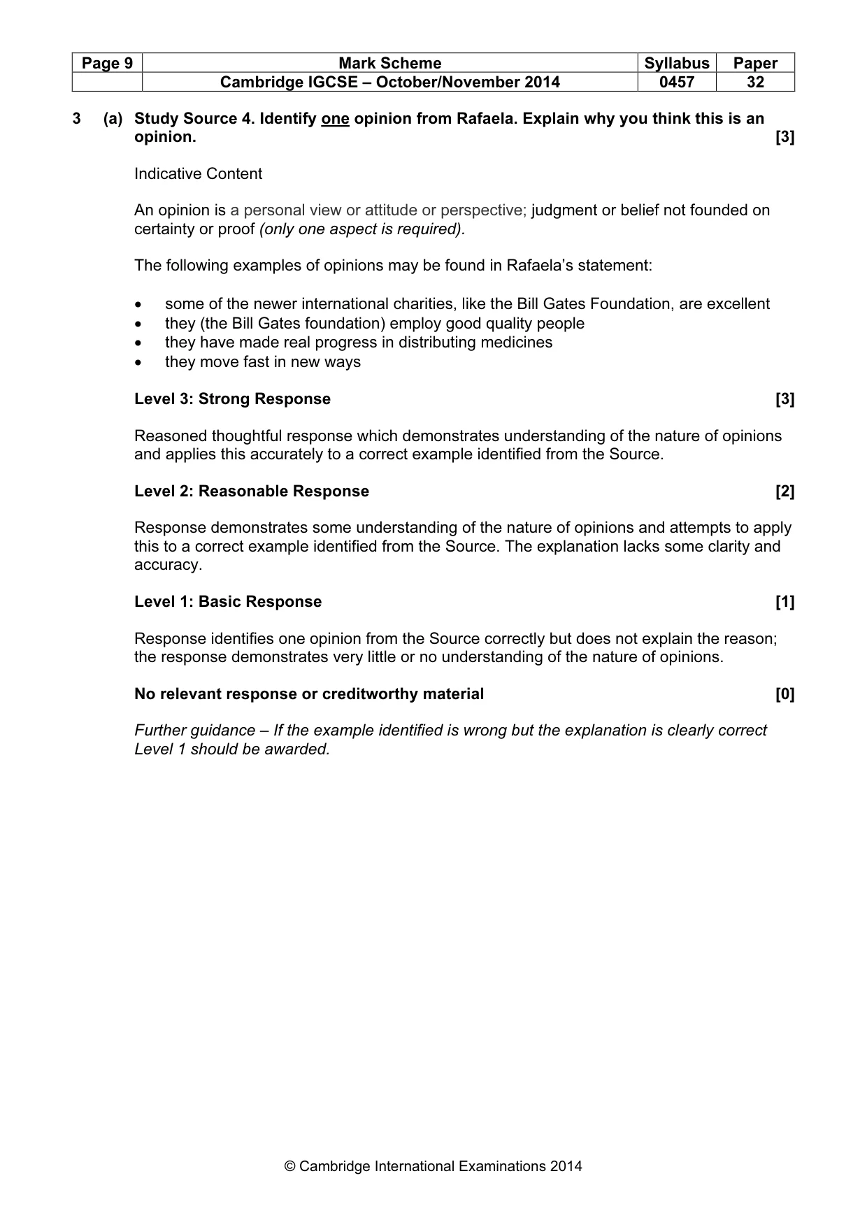 Mark scheme, page 9 of 14