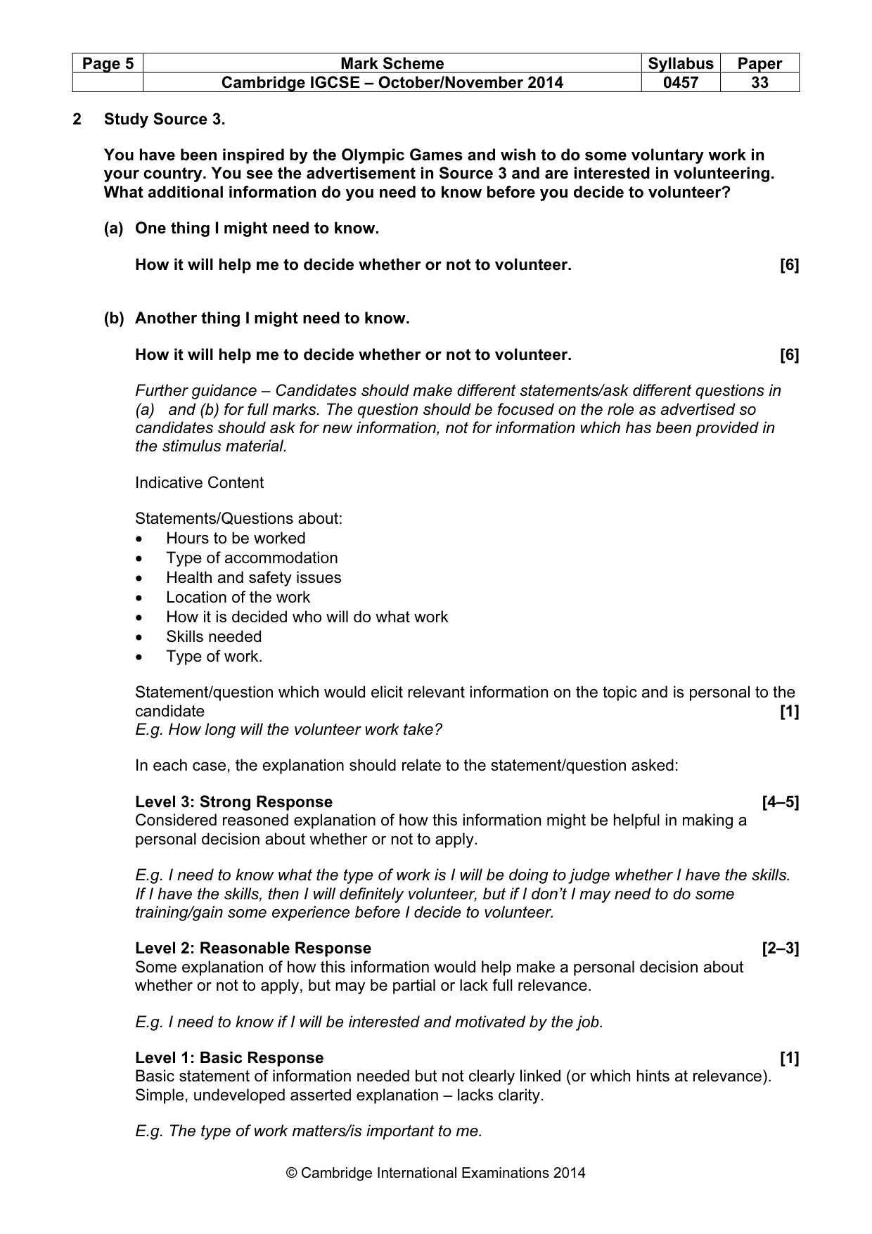 Mark scheme, page 5 of 11