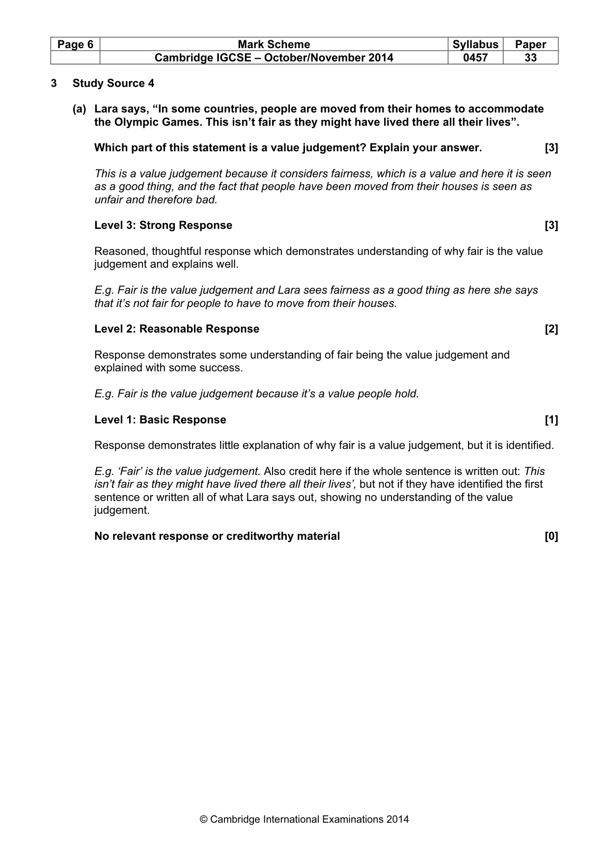Mark scheme, page 6 of 11