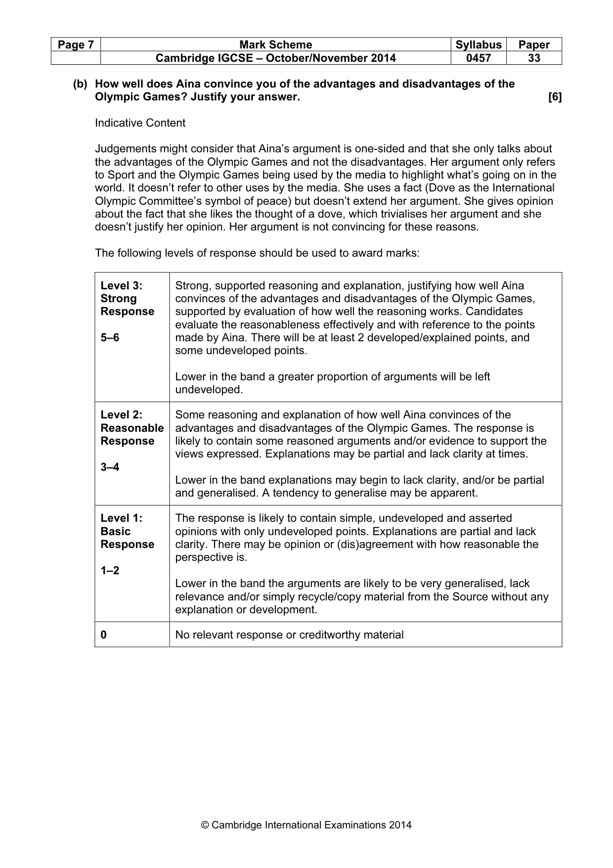 Mark scheme, page 7 of 11