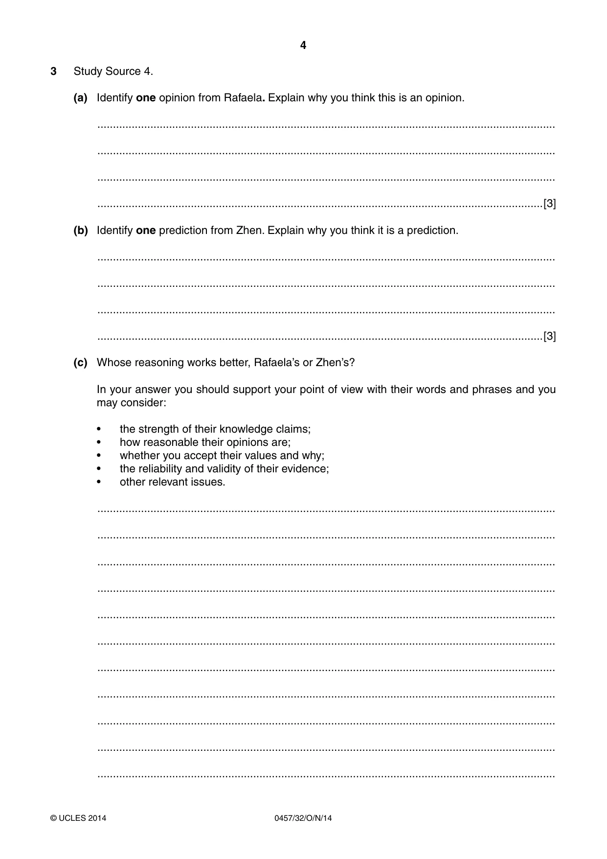 Cambridge IGCSE Global Perspectives 0457 2014 Oct/Nov Paper 3 · Variant 2 question paper, page 4 of 8