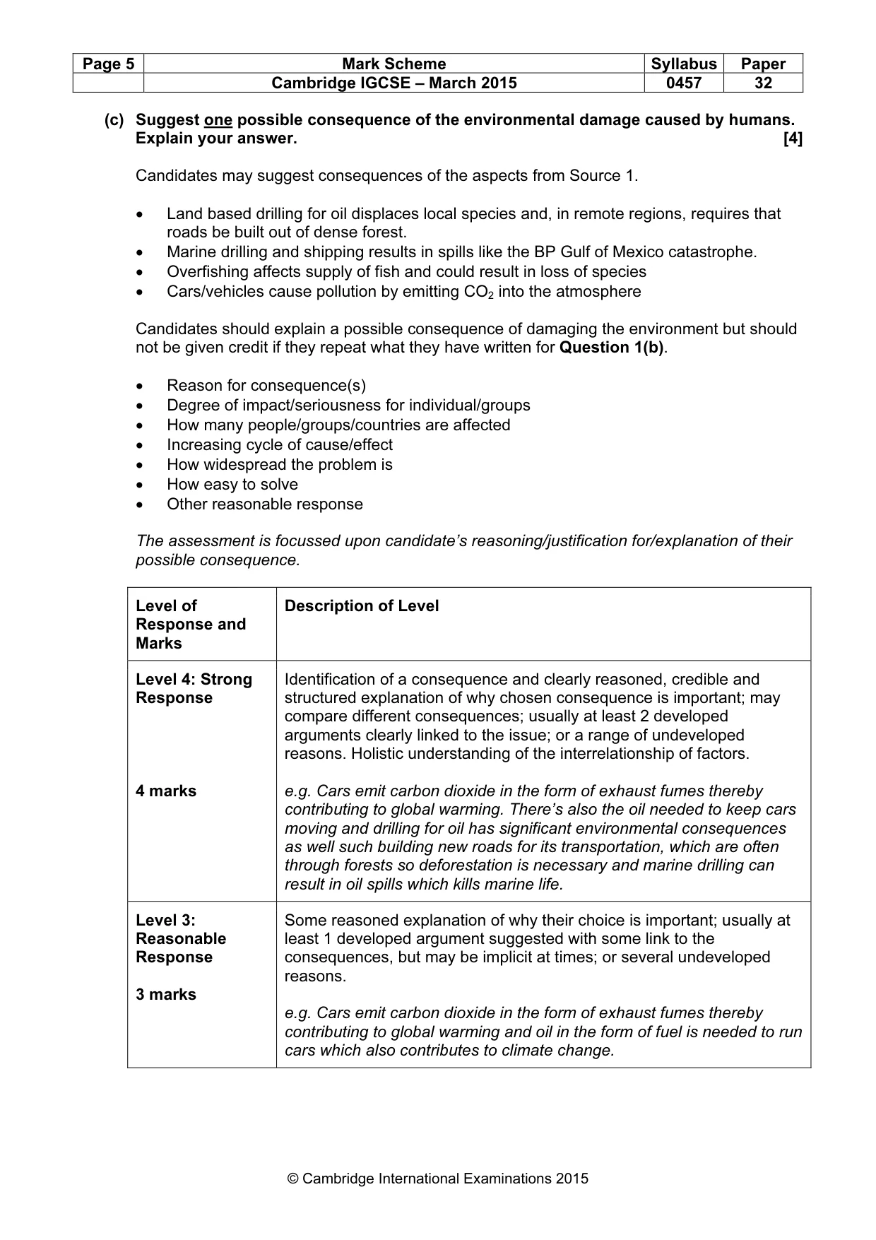 Mark scheme, page 5 of 15