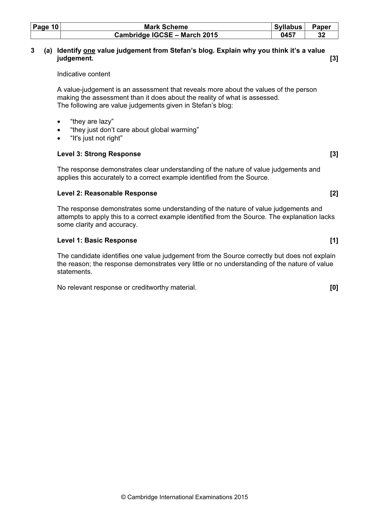 Mark scheme, page 10 of 15