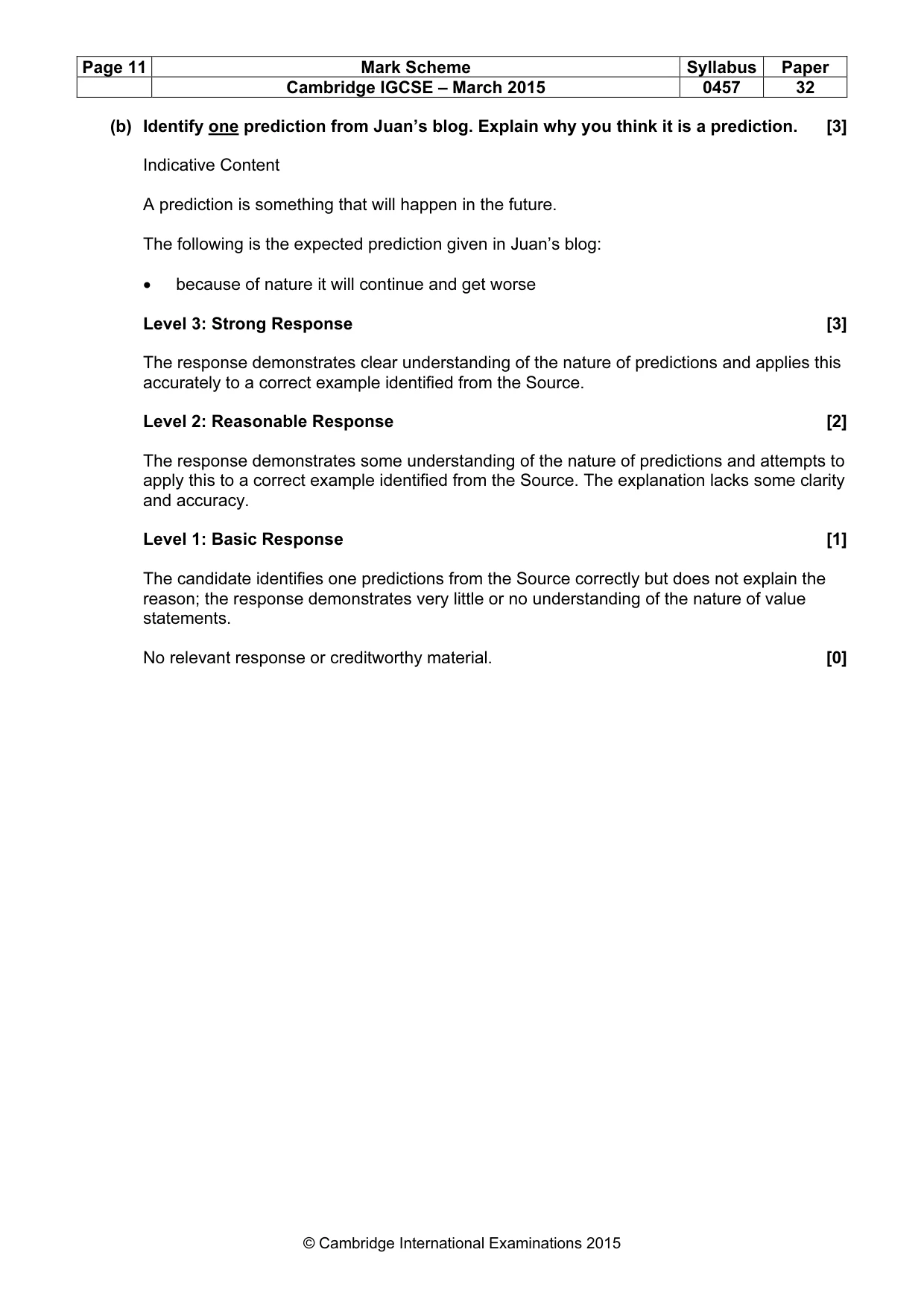 Mark scheme, page 11 of 15