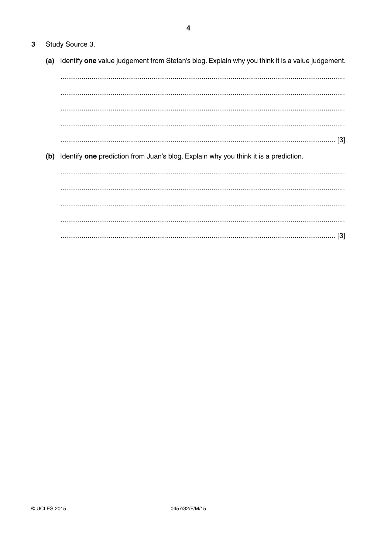 Cambridge IGCSE Global Perspectives 0457 2015 Feb/March Paper 3 · Variant 2 question paper, page 4 of 8