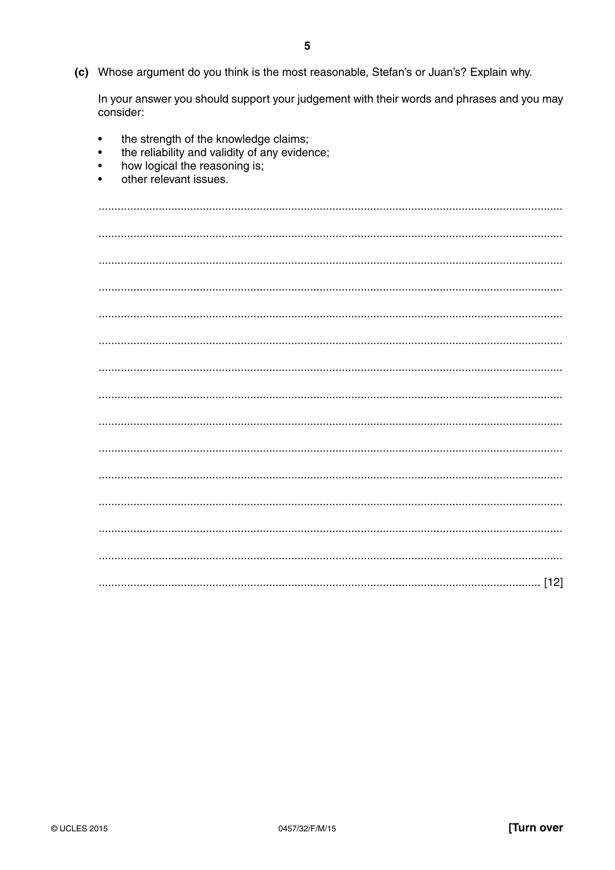 Cambridge IGCSE Global Perspectives 0457 2015 Feb/March Paper 3 · Variant 2 question paper, page 5 of 8
