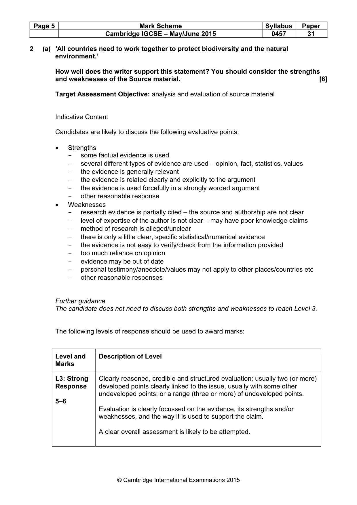 Mark scheme, page 5 of 12