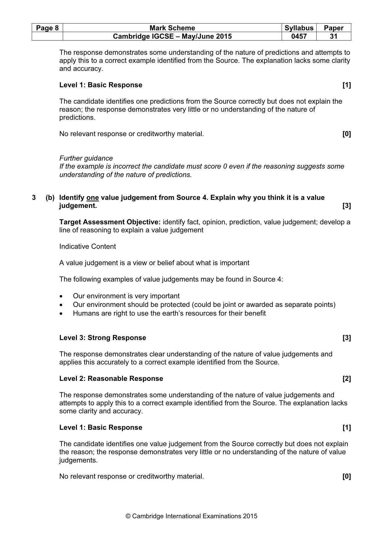 Mark scheme, page 8 of 12