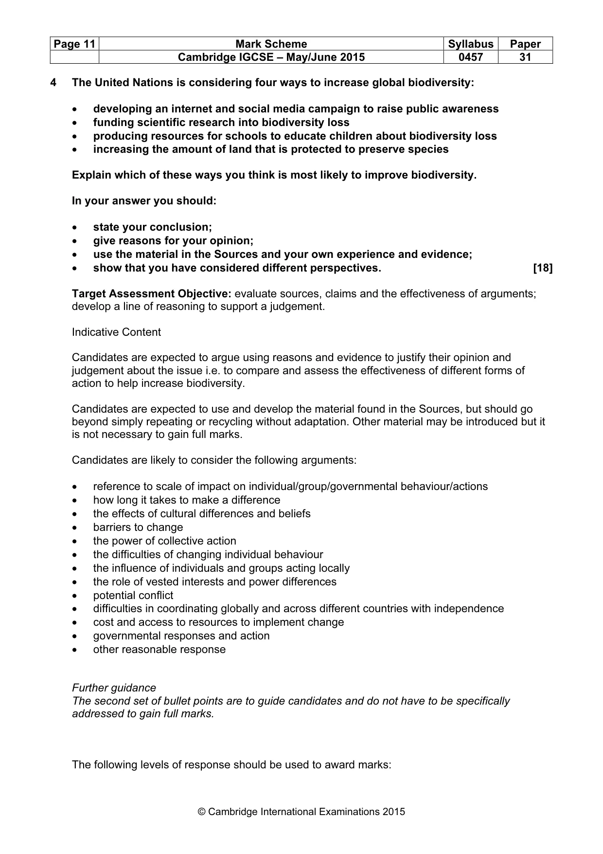 Mark scheme, page 11 of 12