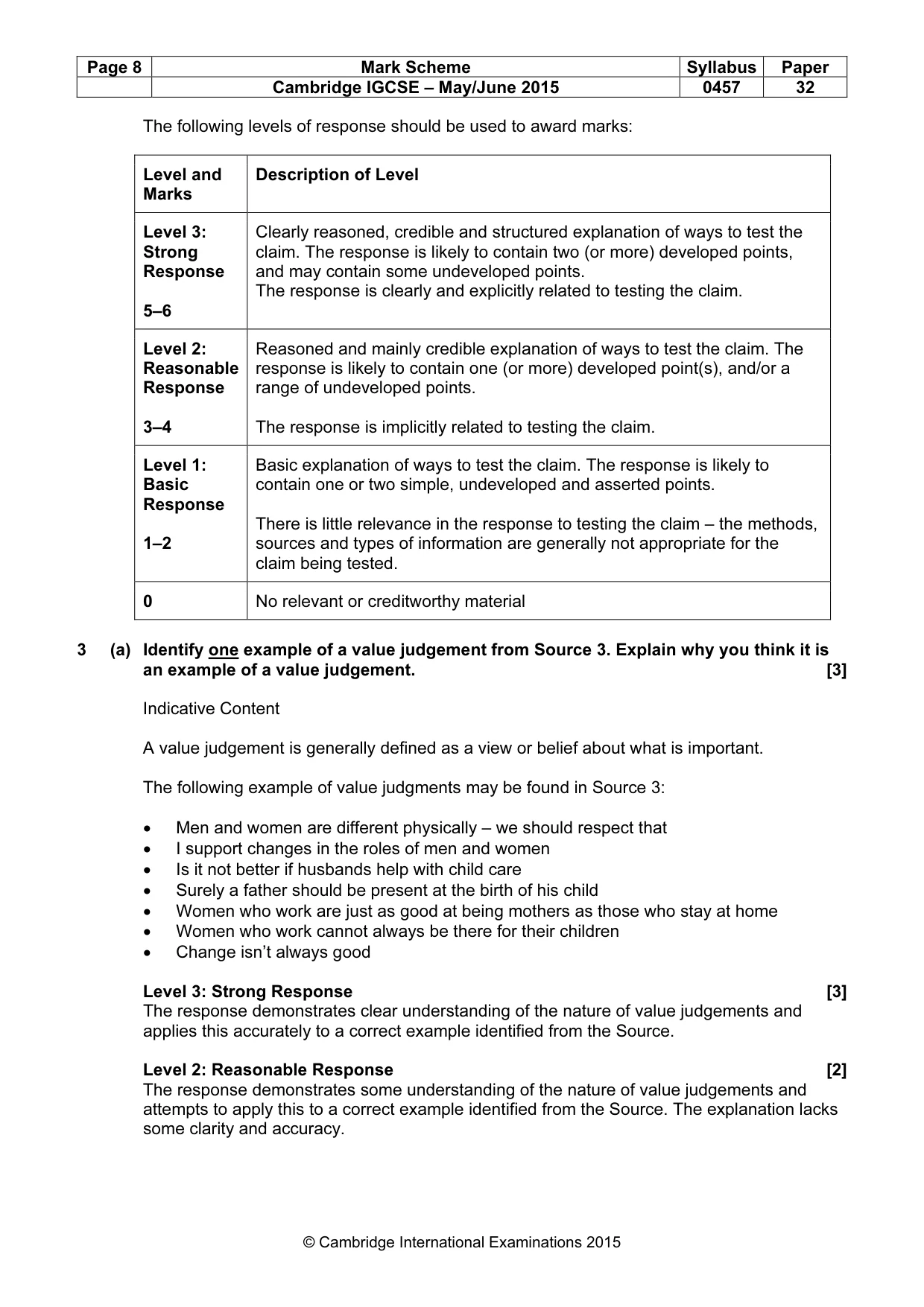 Mark scheme, page 8 of 13
