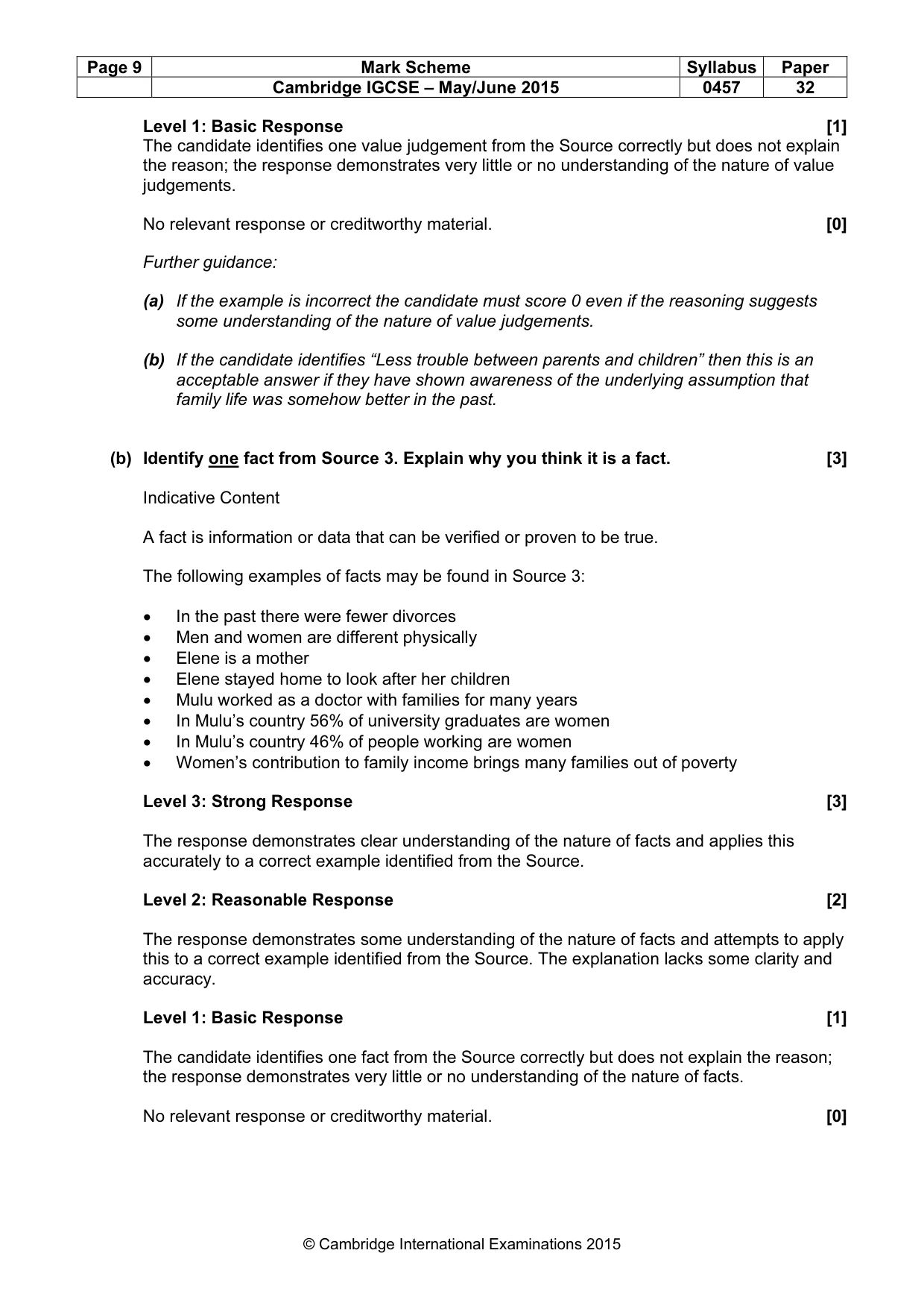 Mark scheme, page 9 of 13
