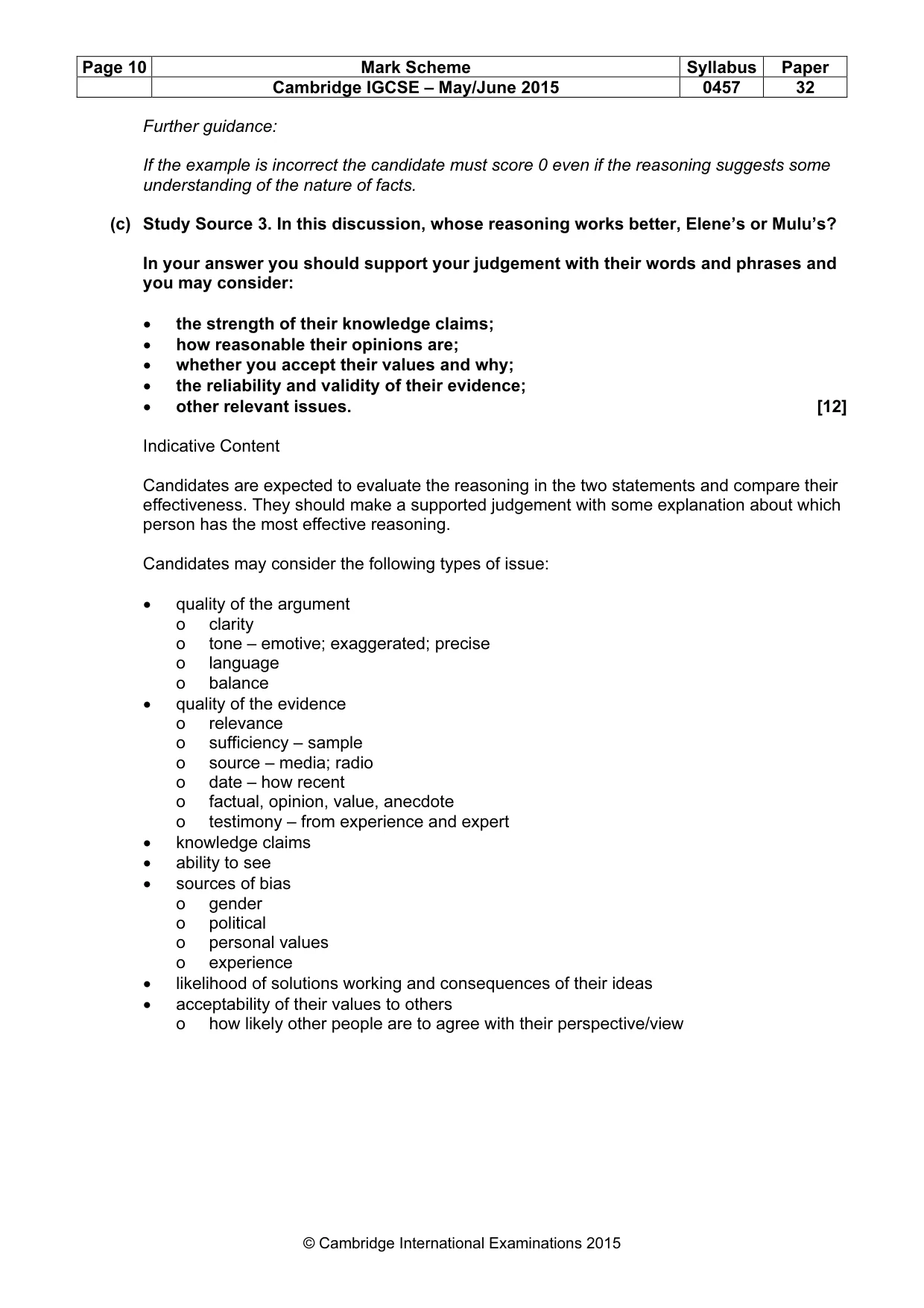 Mark scheme, page 10 of 13