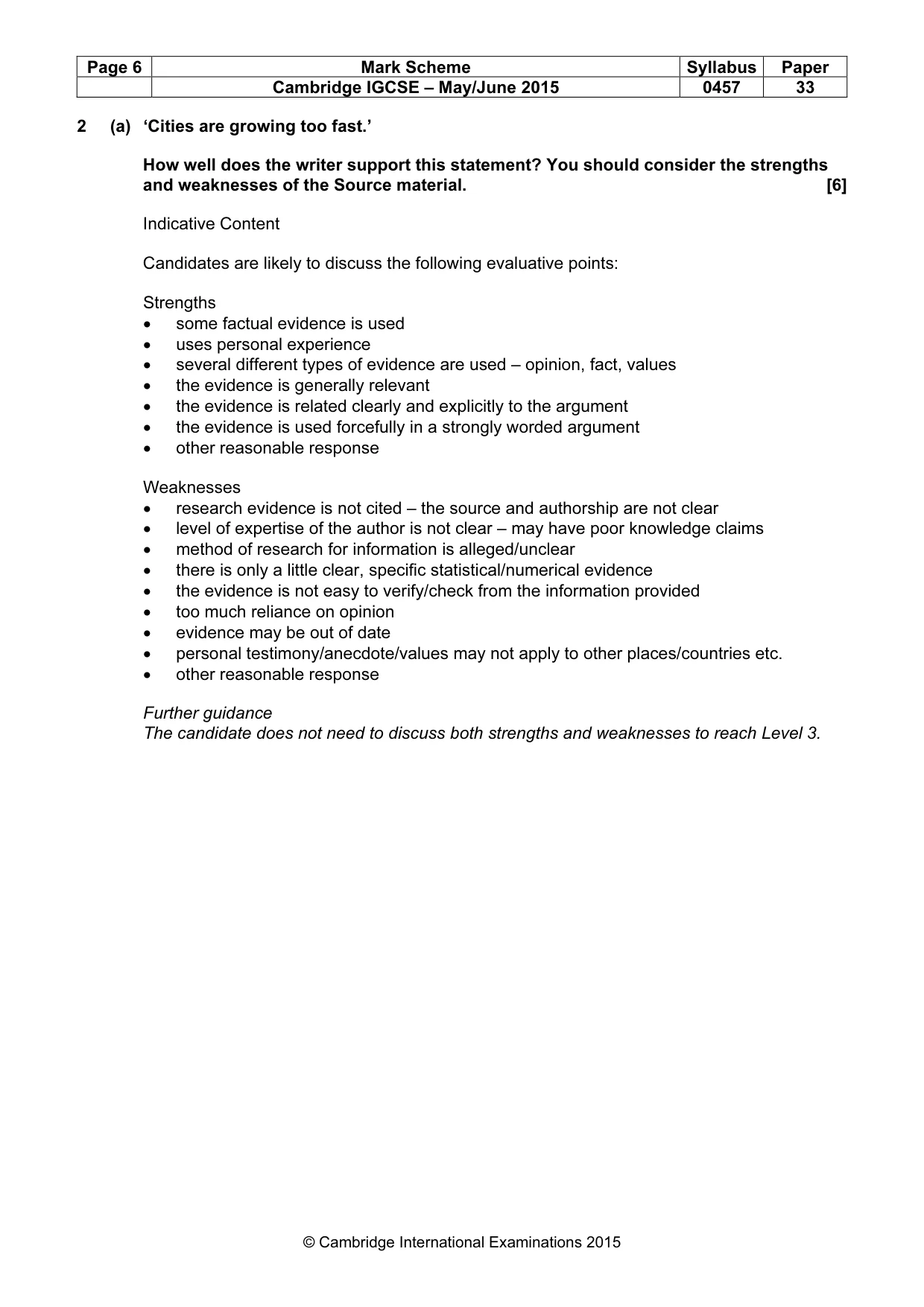 Mark scheme, page 6 of 15