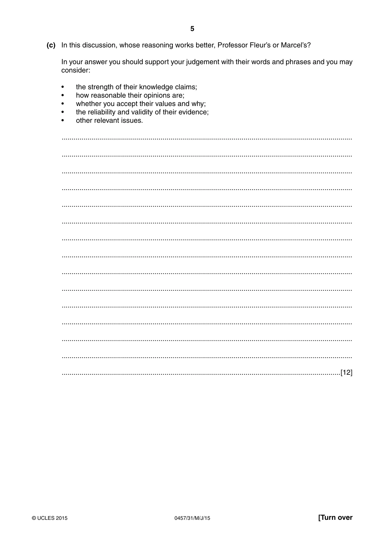Cambridge IGCSE Global Perspectives 0457 2015 May/June Paper 3 · Variant 1 question paper, page 5 of 8