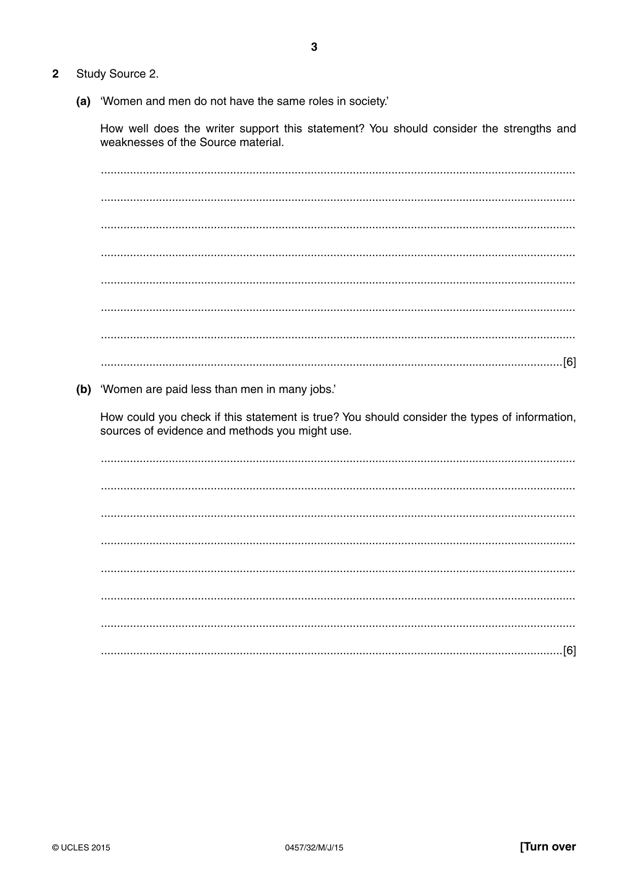 Cambridge IGCSE Global Perspectives 0457 2015 May/June Paper 3 · Variant 2 question paper, page 3 of 8