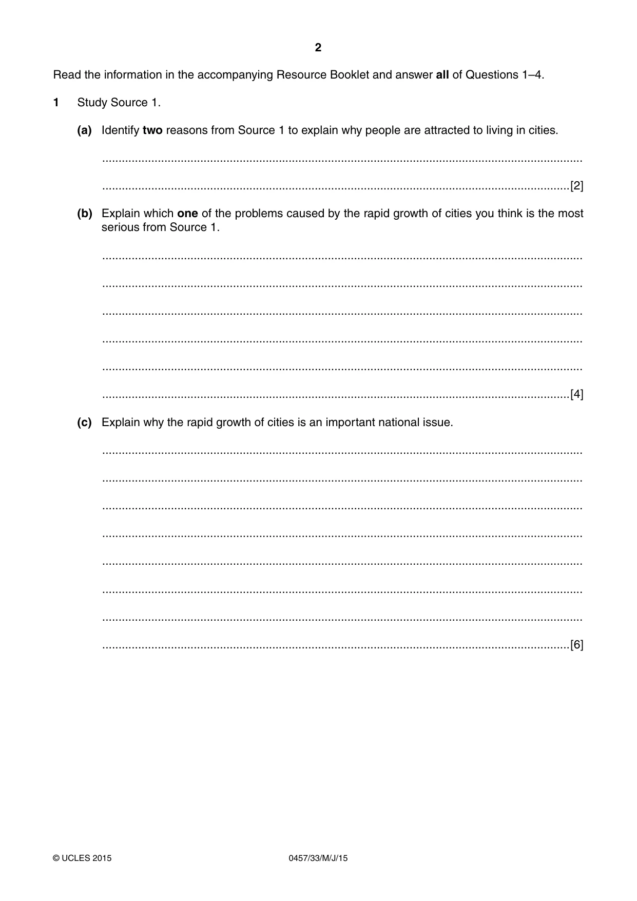 Cambridge IGCSE Global Perspectives 0457 2015 May/June Paper 3 · Variant 3 question paper, page 2 of 8
