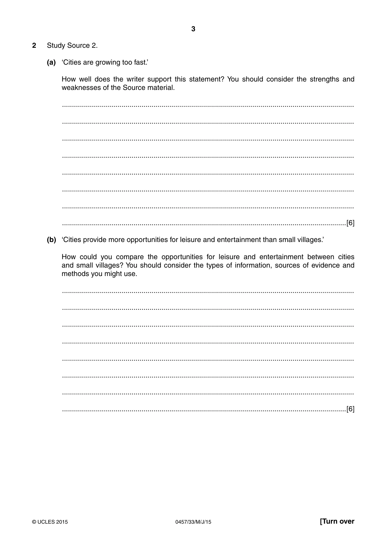 Cambridge IGCSE Global Perspectives 0457 2015 May/June Paper 3 · Variant 3 question paper, page 3 of 8