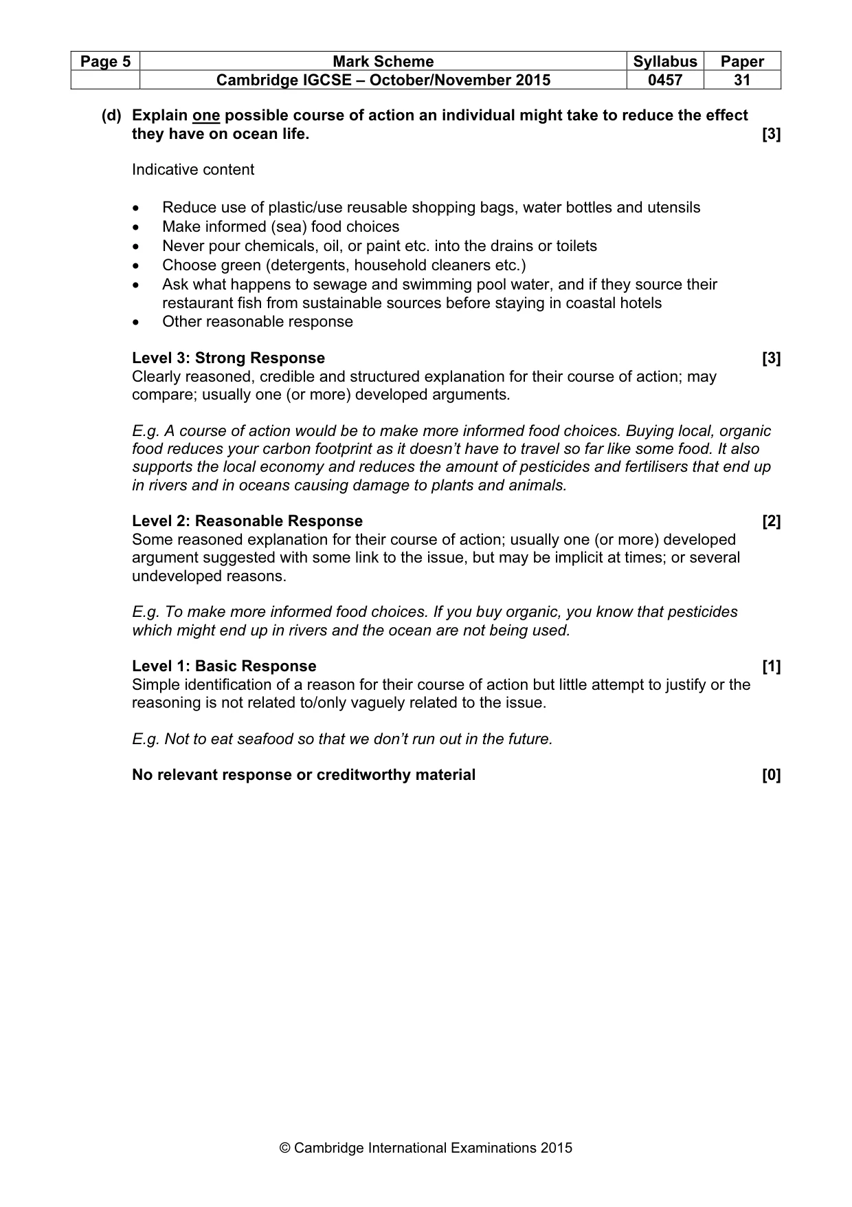 Mark scheme, page 5 of 13