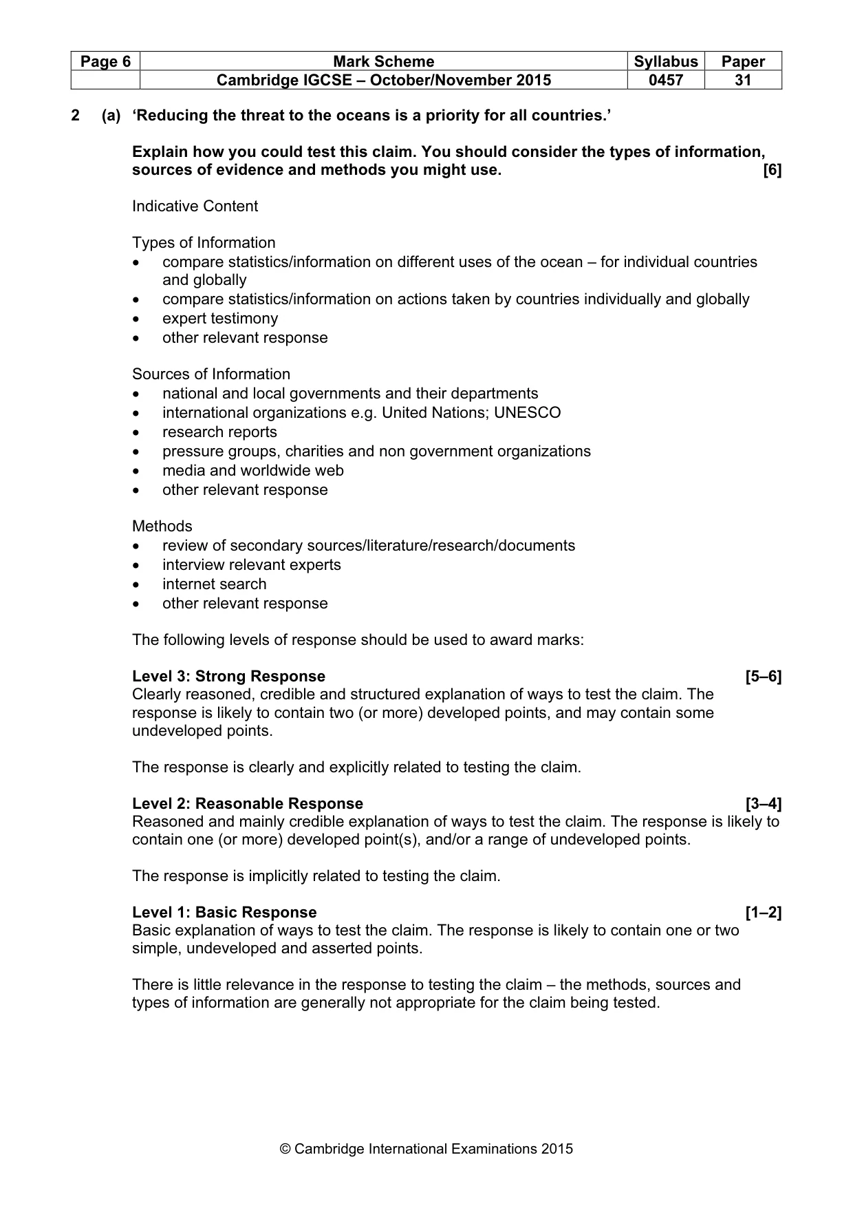 Mark scheme, page 6 of 13