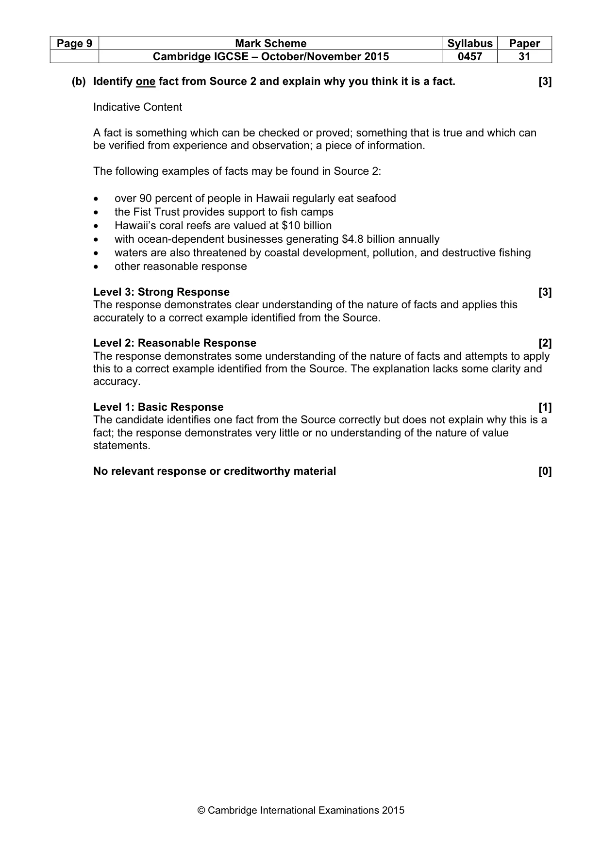 Mark scheme, page 9 of 13