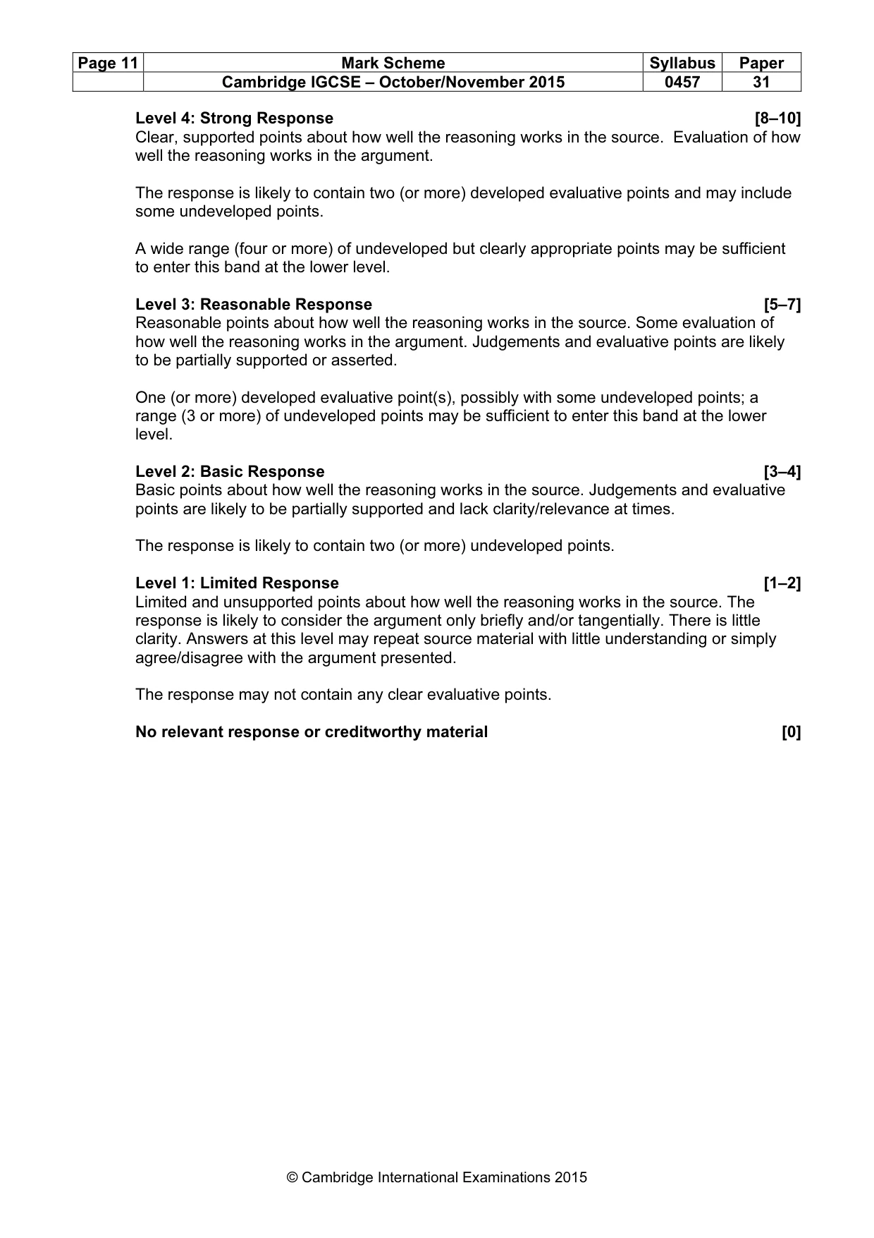 Mark scheme, page 11 of 13