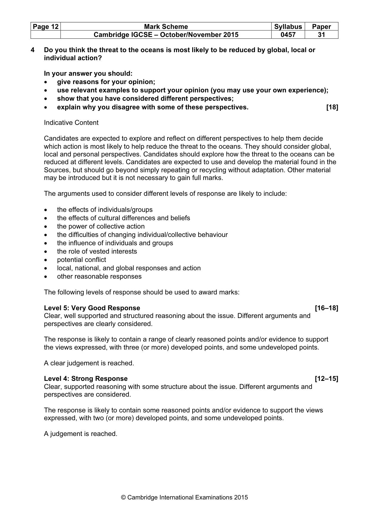 Mark scheme, page 12 of 13