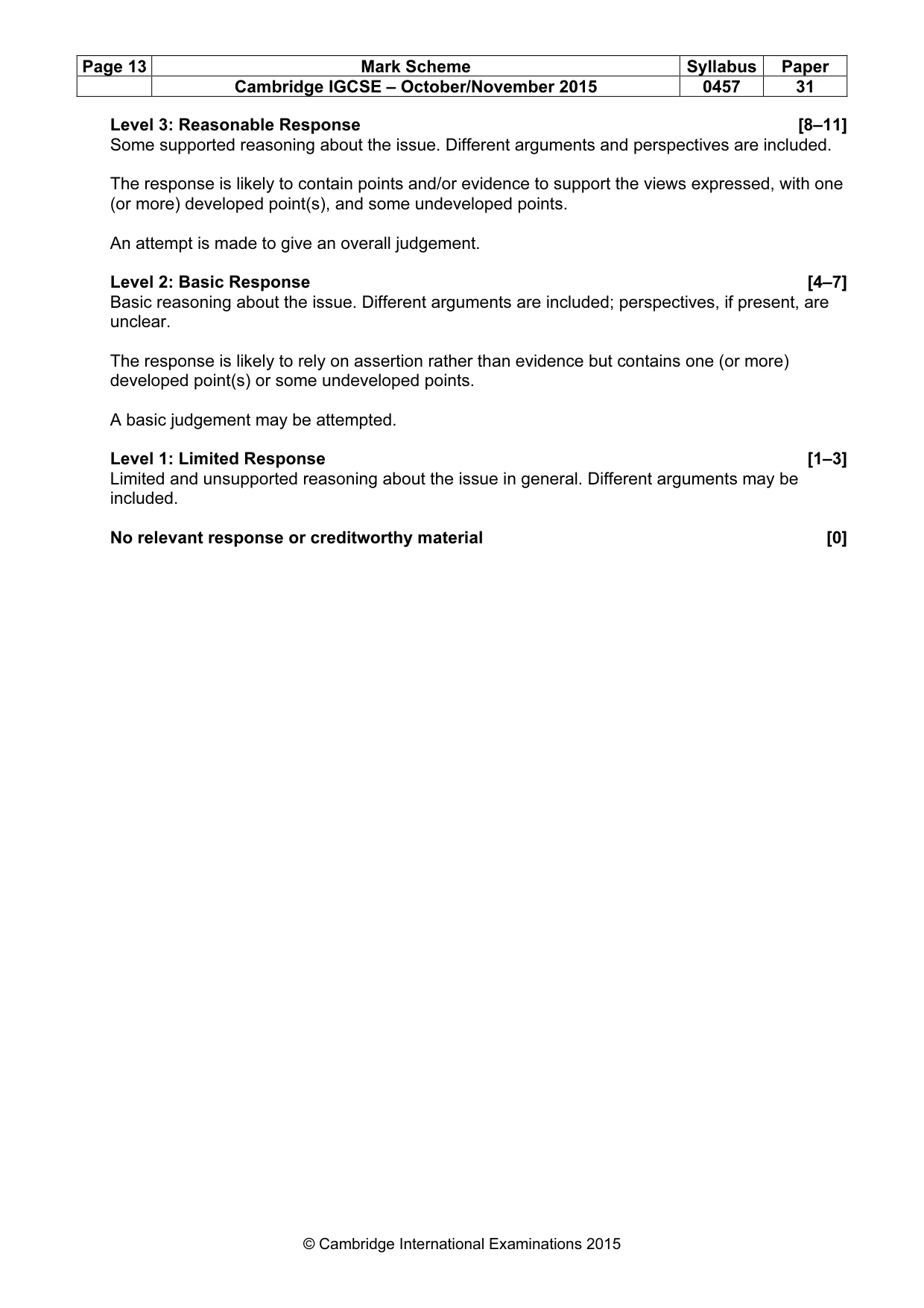 Mark scheme, page 13 of 13