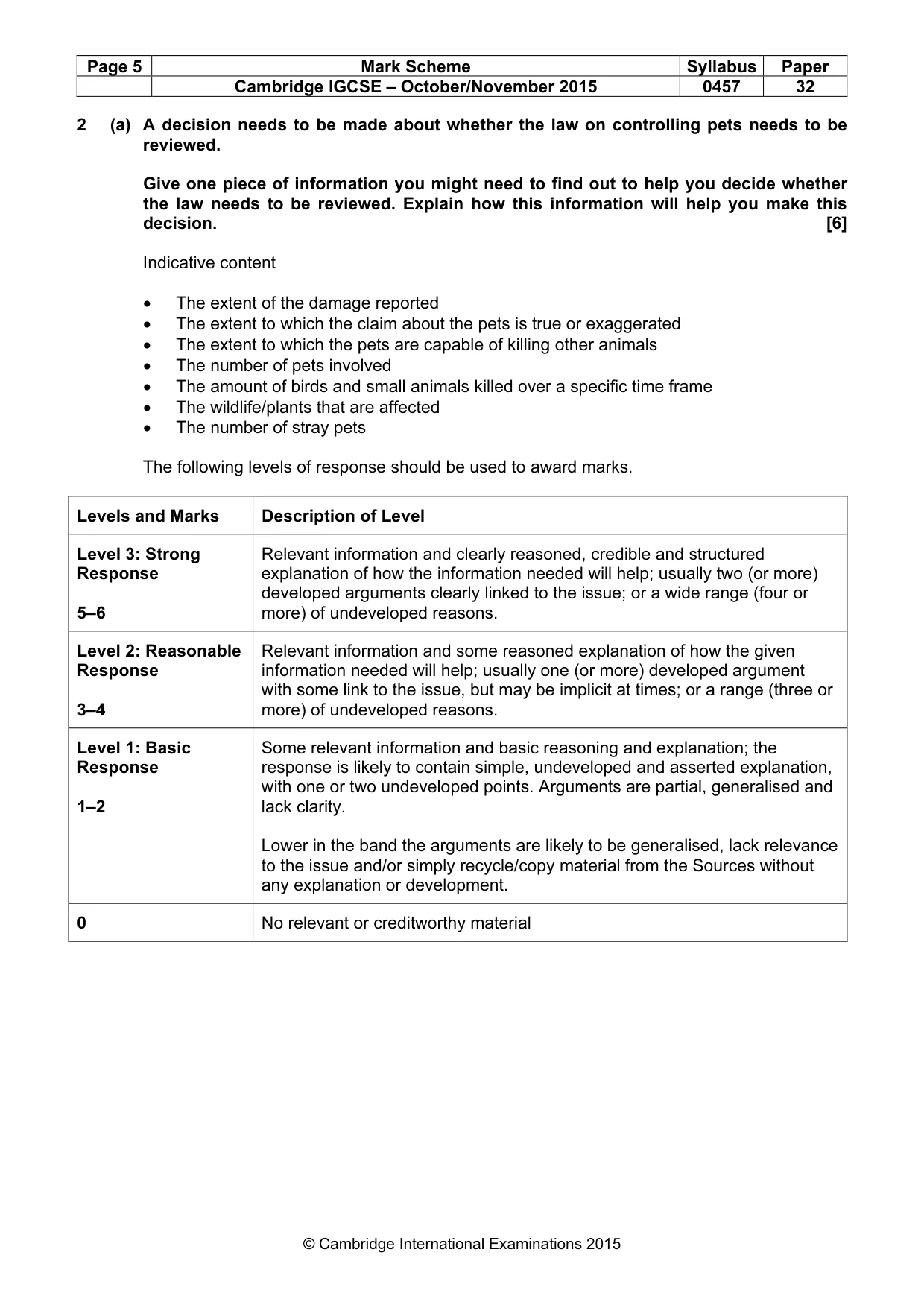 Mark scheme, page 5 of 13