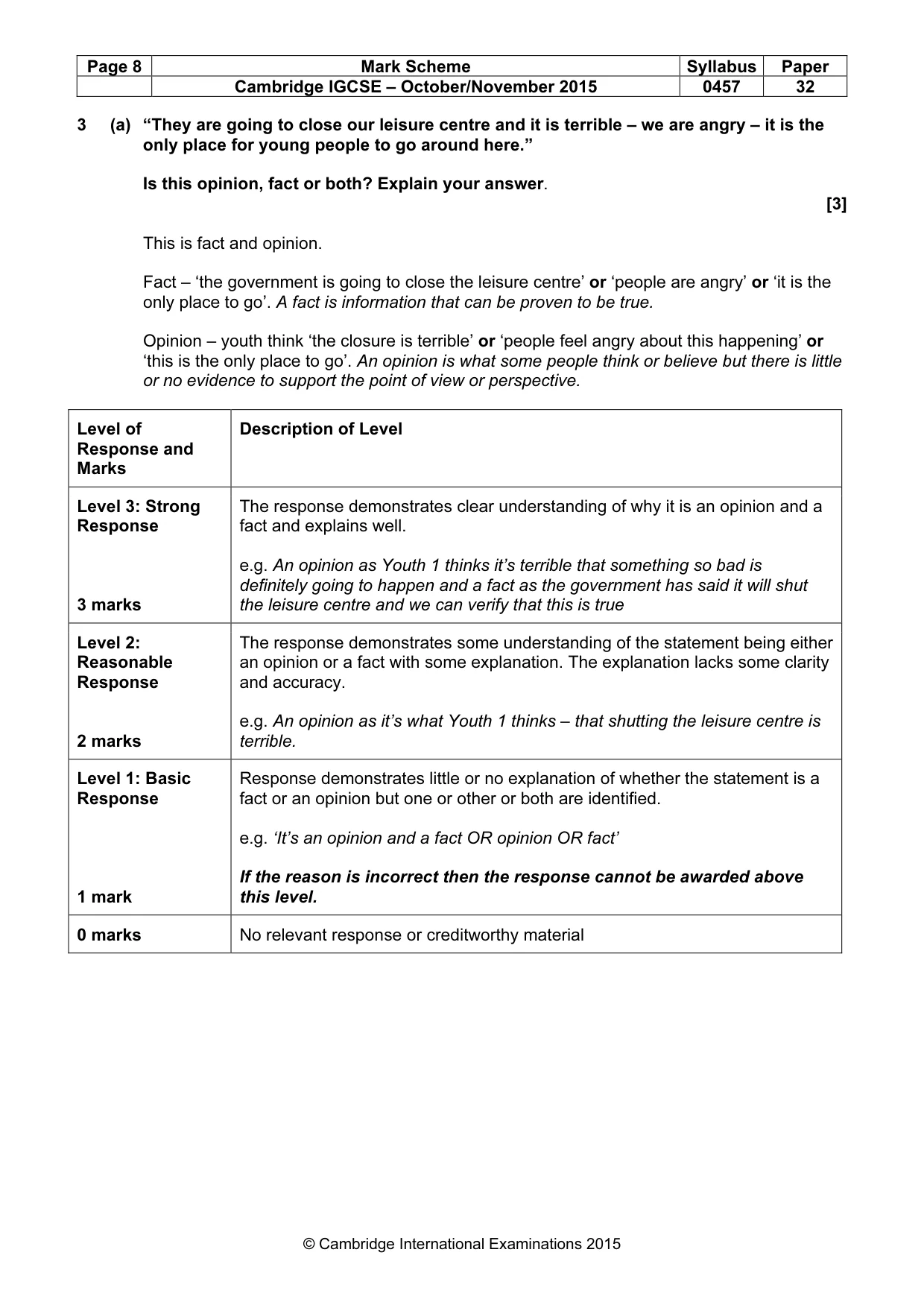 Mark scheme, page 8 of 13
