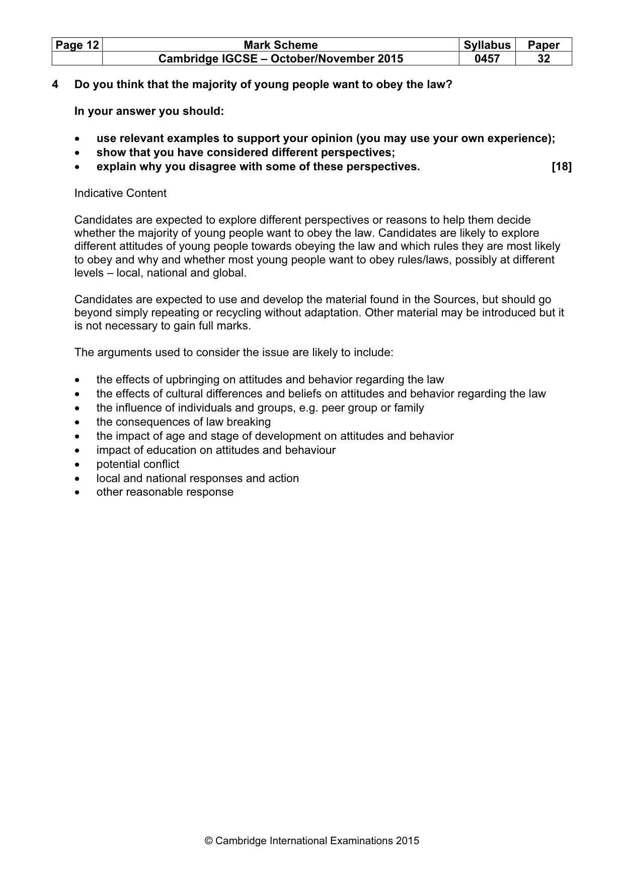 Mark scheme, page 12 of 13