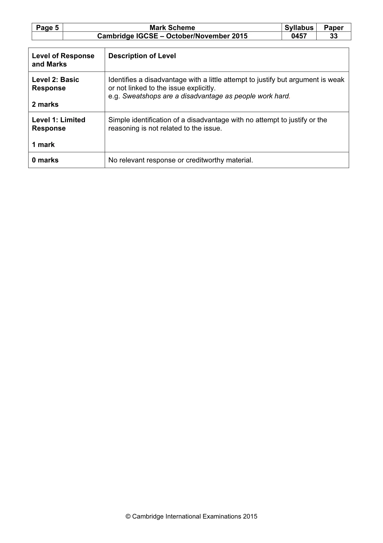 Mark scheme, page 5 of 12