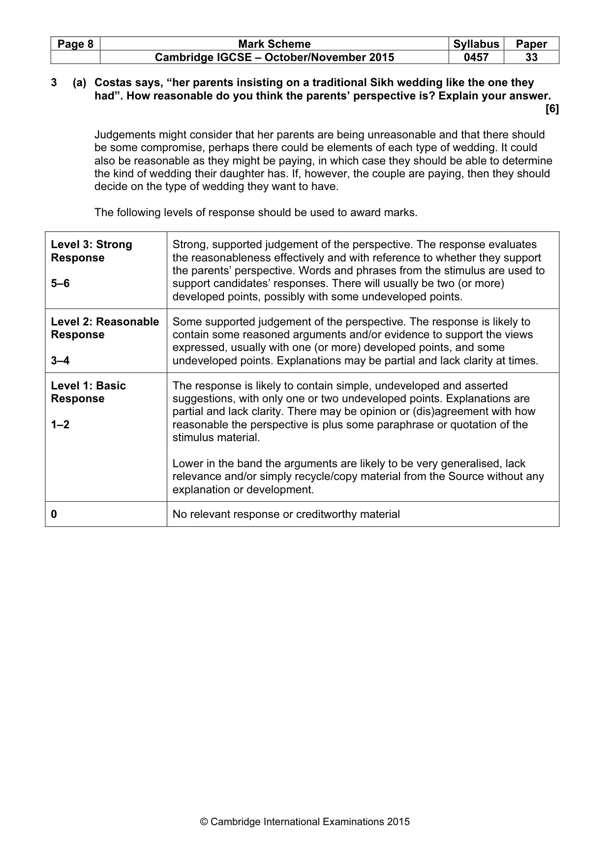 Mark scheme, page 8 of 12