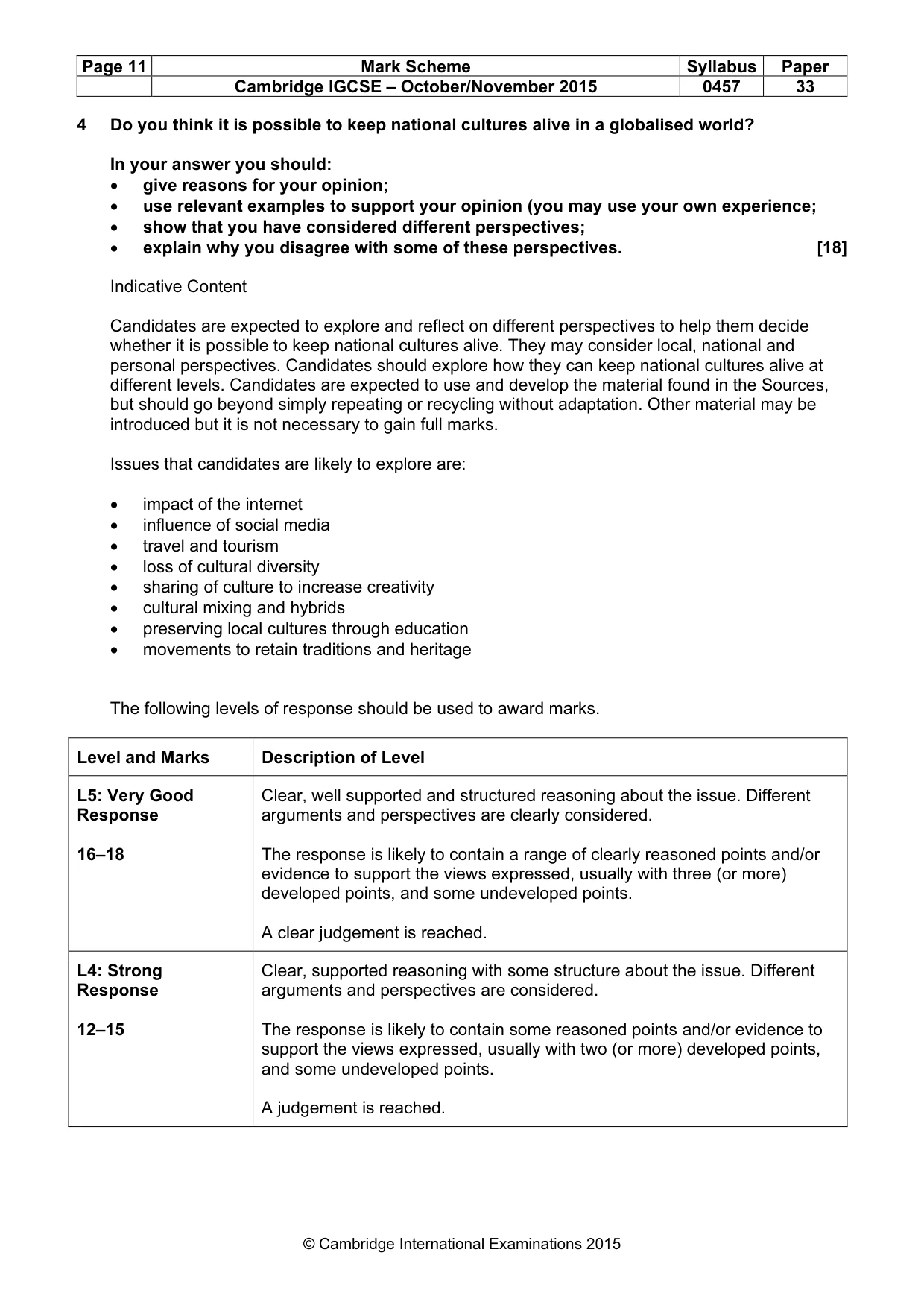 Mark scheme, page 11 of 12