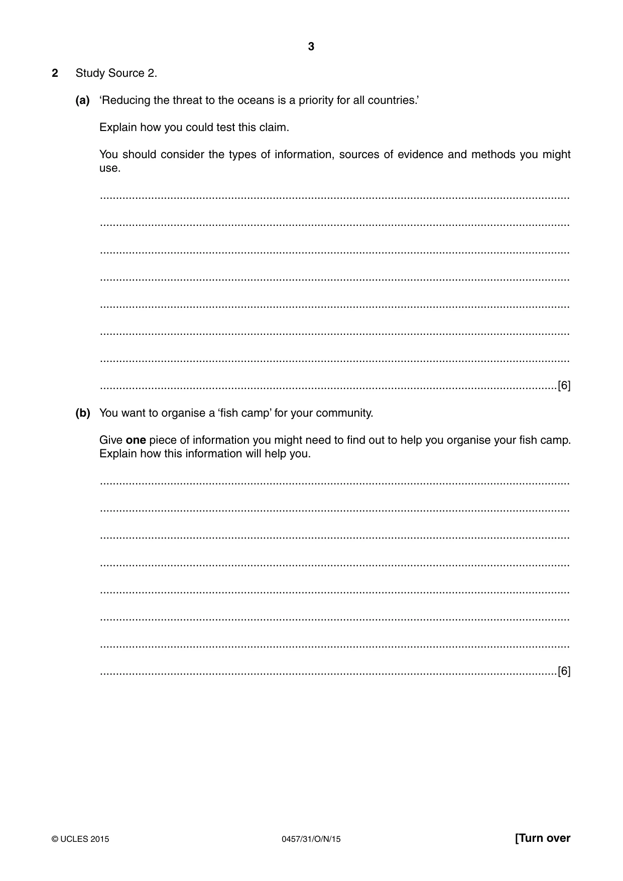 Cambridge IGCSE Global Perspectives 0457 2015 Oct/Nov Paper 3 · Variant 1 question paper, page 3 of 8